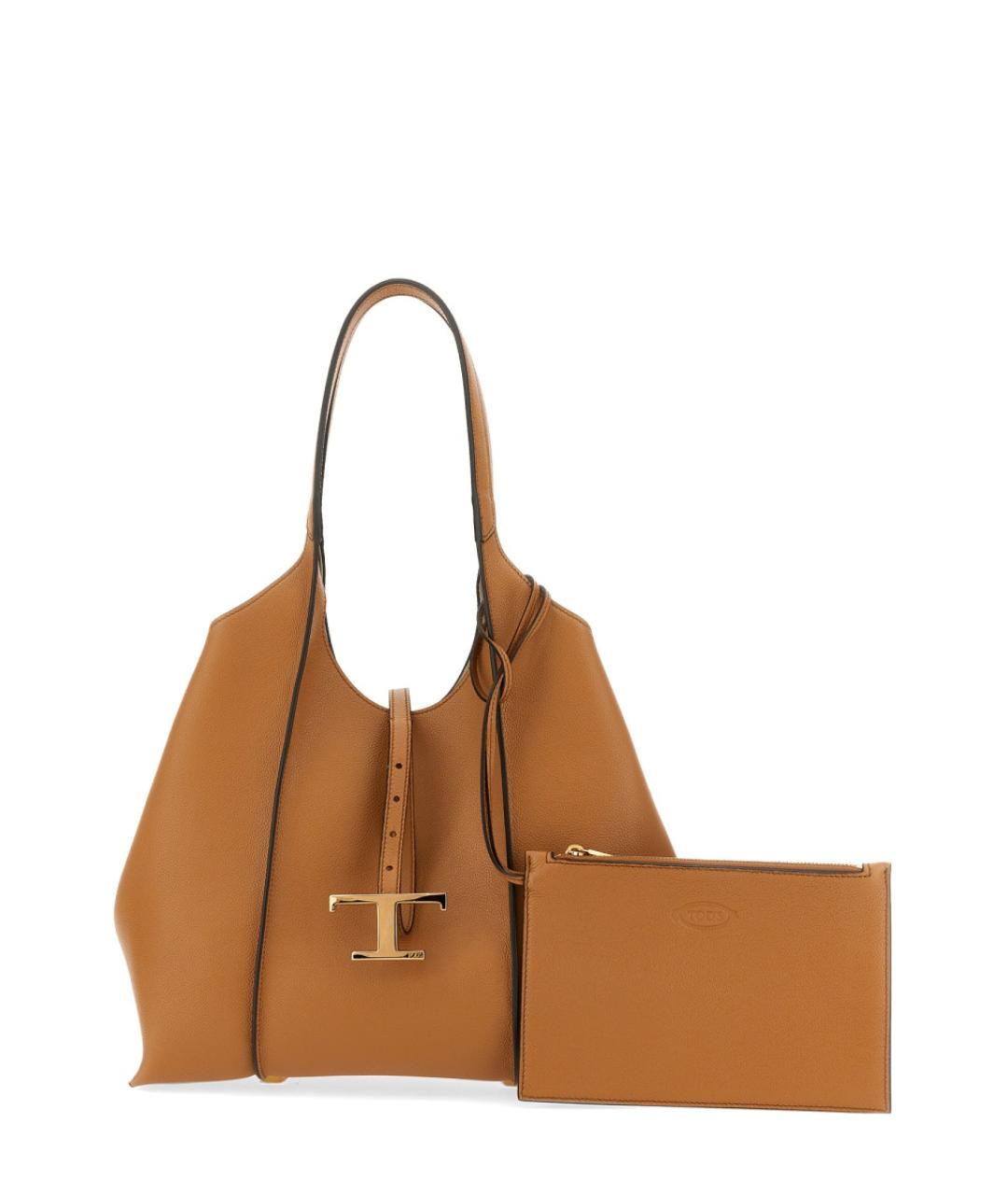 TOD'S Коричневая кожаная сумка тоут, фото 2