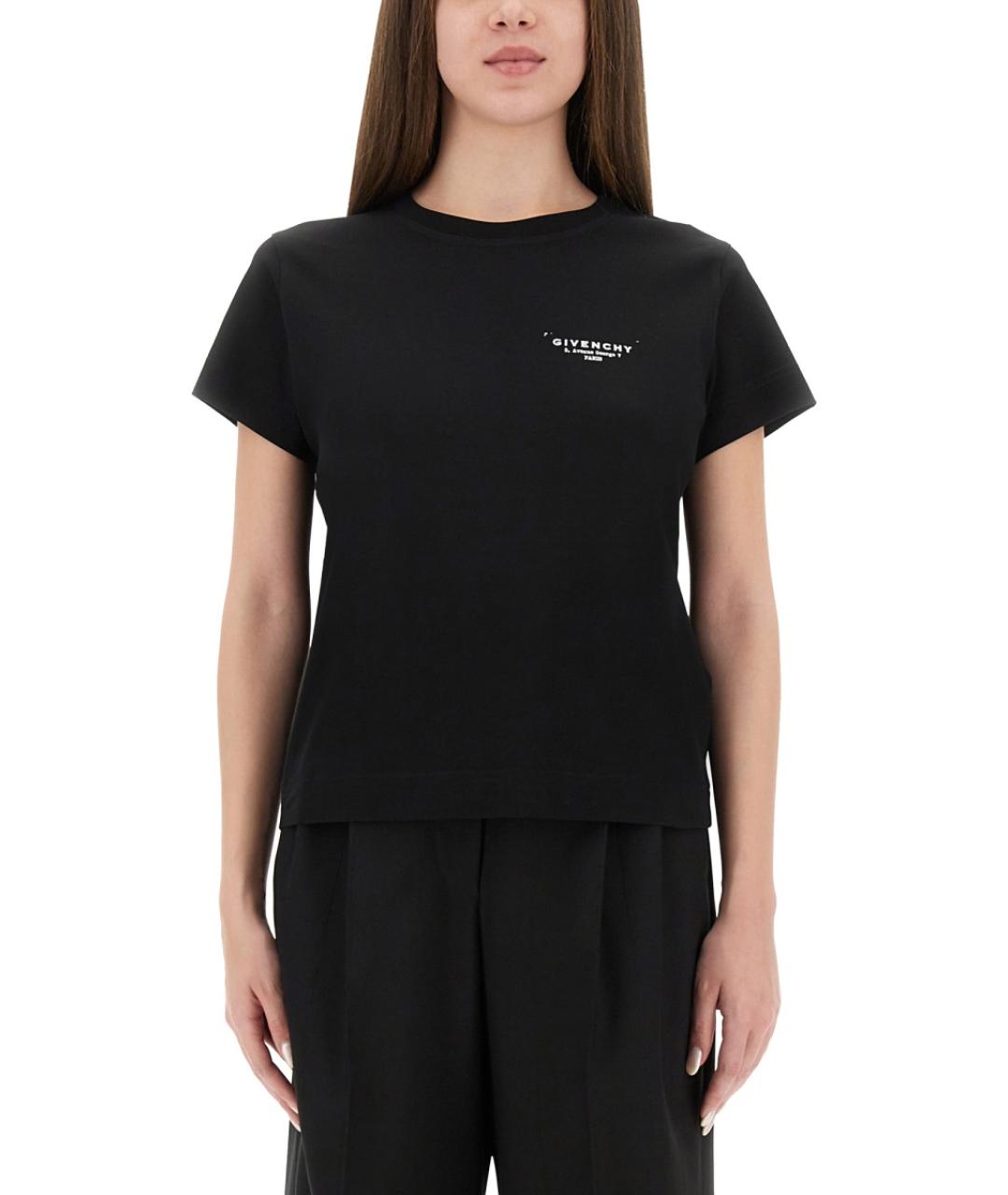 GIVENCHY Черная хлопковая футболка, фото 2