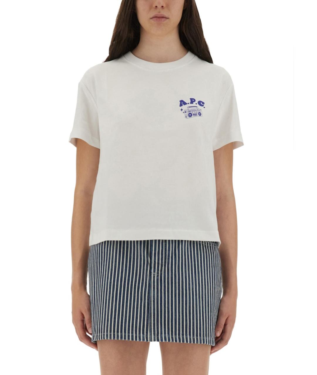 A.P.C. Белая хлопковая футболка, фото 2