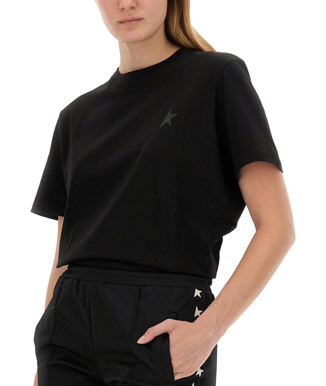 GOLDEN GOOSE DELUXE BRAND Черная хлопковая футболка, фото 4