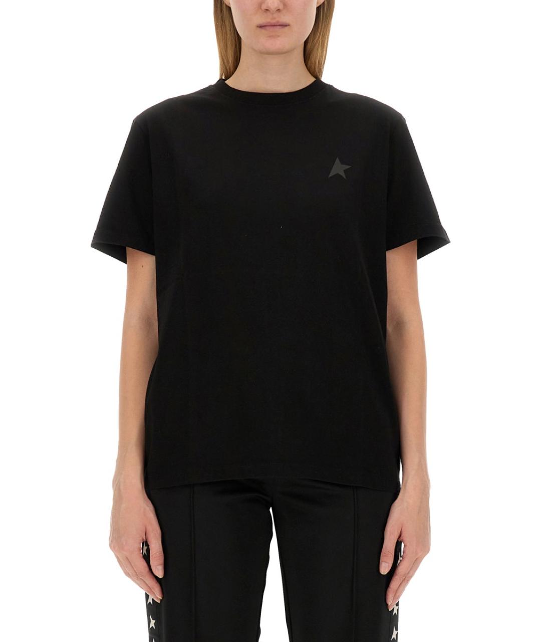 GOLDEN GOOSE DELUXE BRAND Черная хлопковая футболка, фото 5