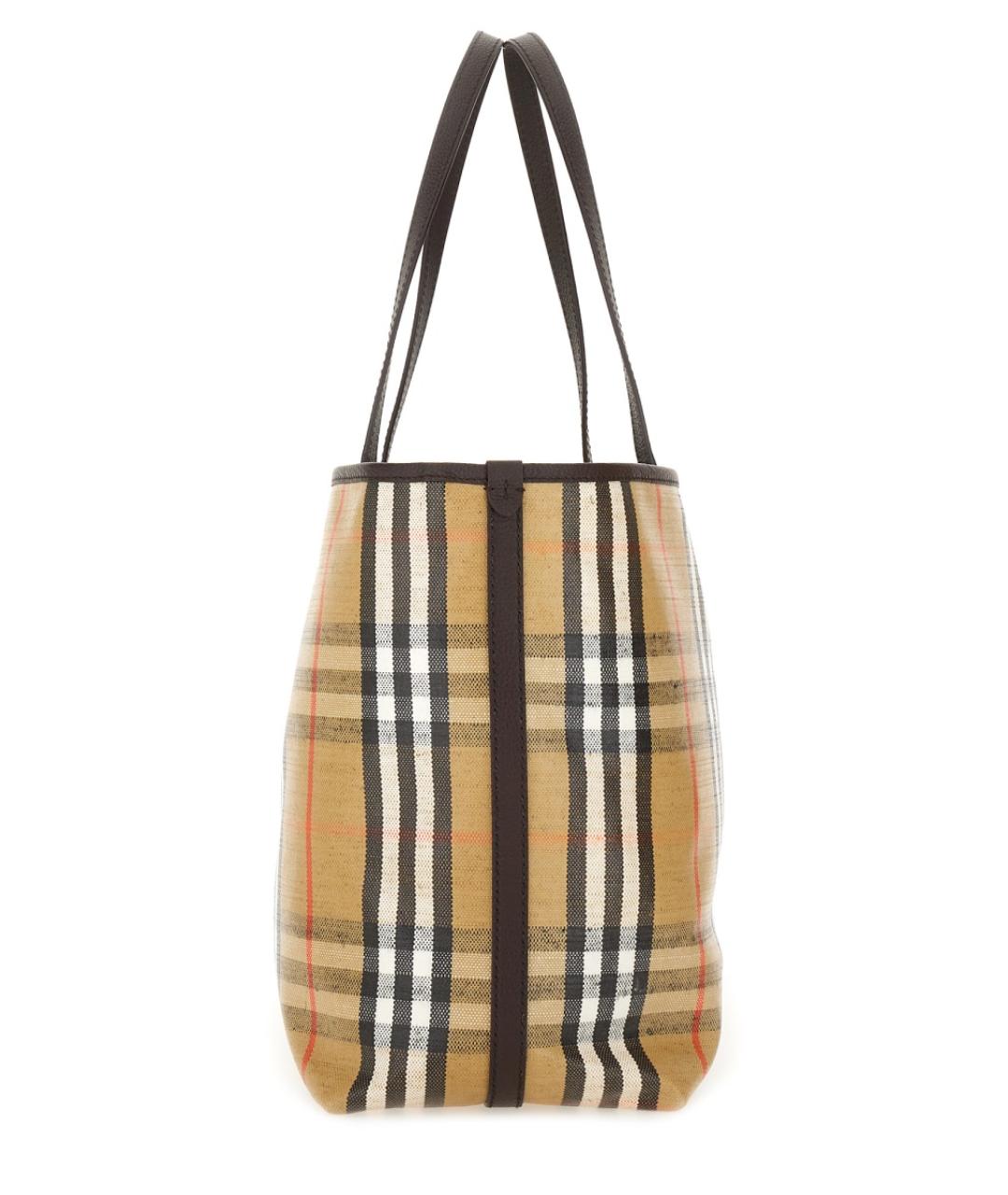 BURBERRY Бежевая хлопковая сумка тоут, фото 4