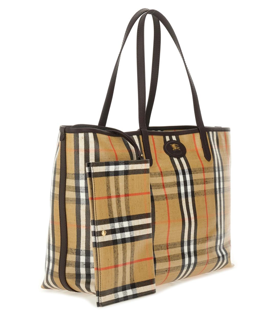 BURBERRY Бежевая хлопковая сумка тоут, фото 3