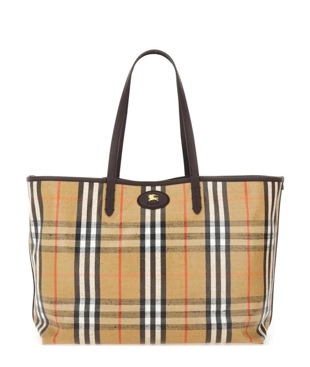 BURBERRY Бежевая хлопковая сумка тоут, фото 1