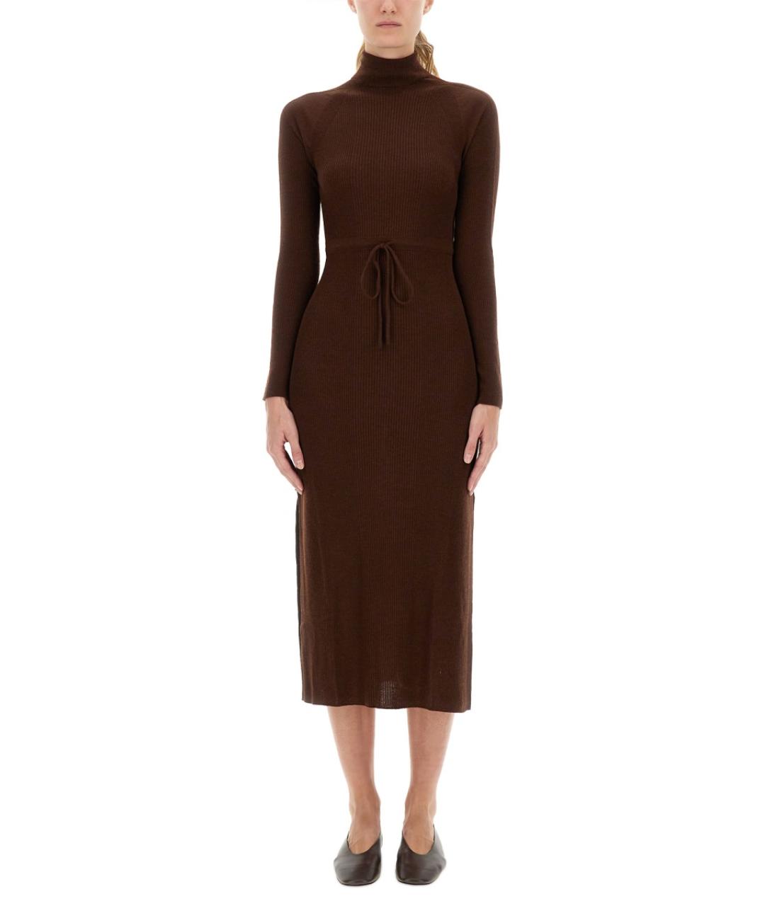 A.P.C. Коричневое шерстяное повседневное платье, фото 5