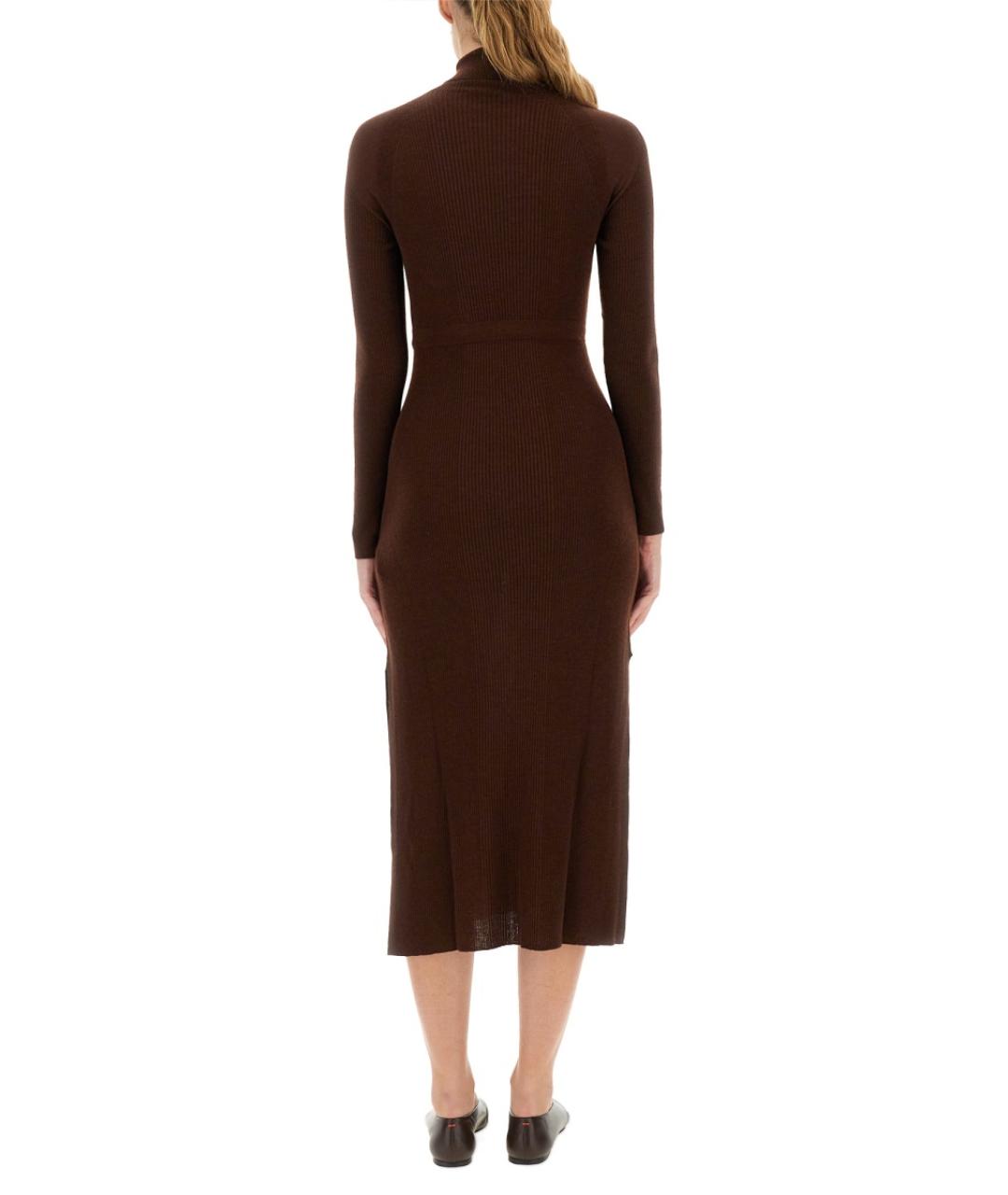 A.P.C. Коричневое шерстяное повседневное платье, фото 3