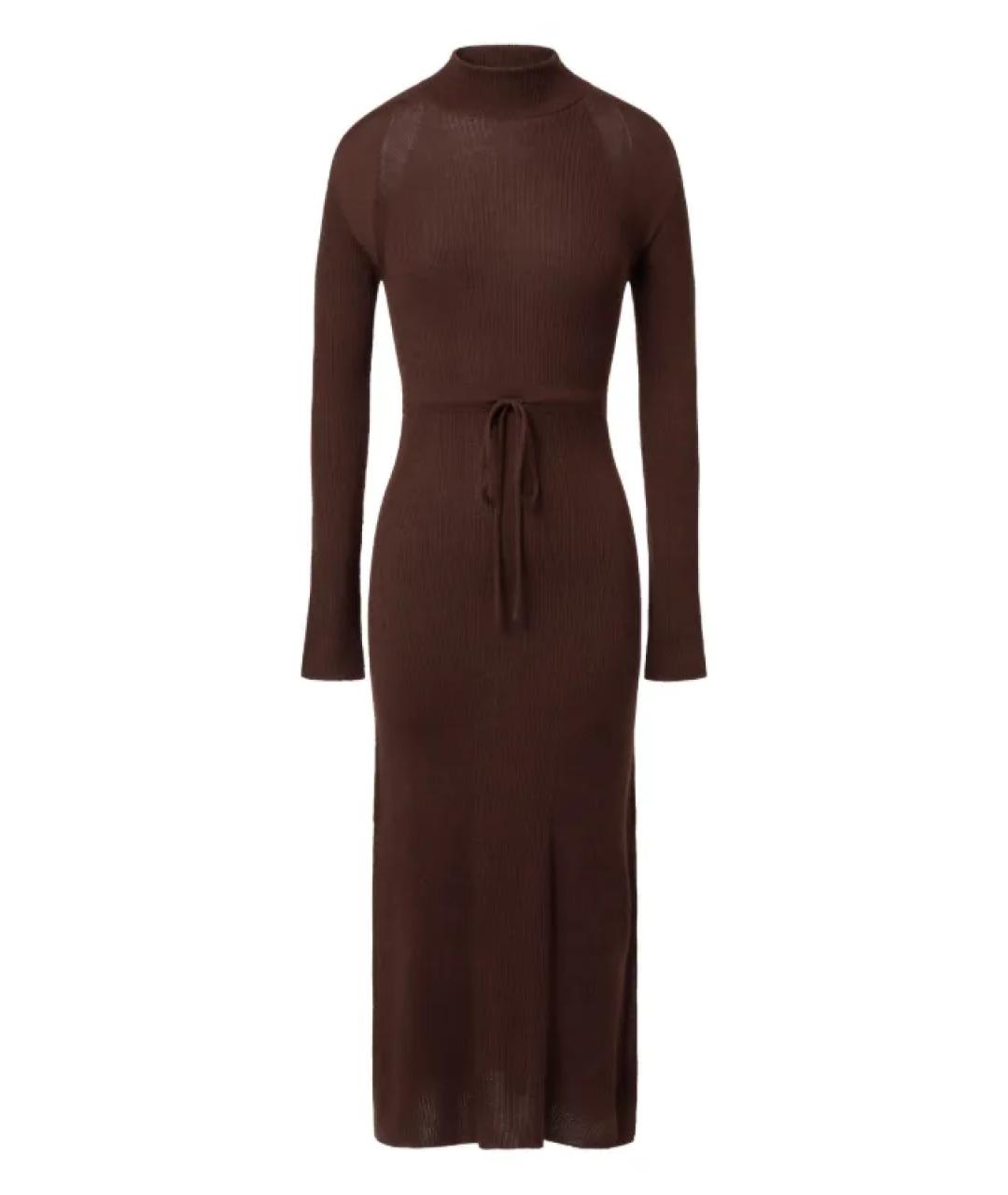 A.P.C. Коричневое шерстяное повседневное платье, фото 1