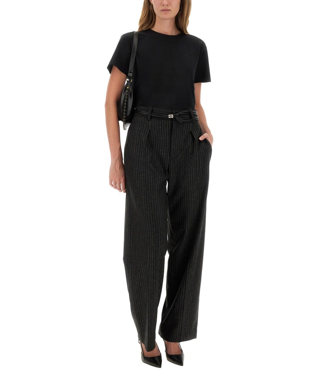 ISABEL MARANT Серые шерстяные прямые брюки, фото 3