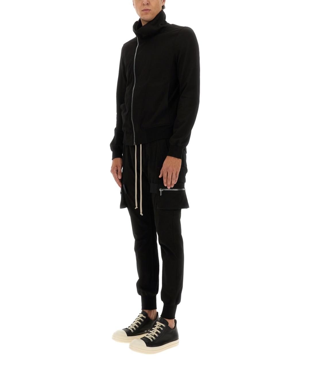 RICK OWENS Черные хлопковые повседневные брюки, фото 2