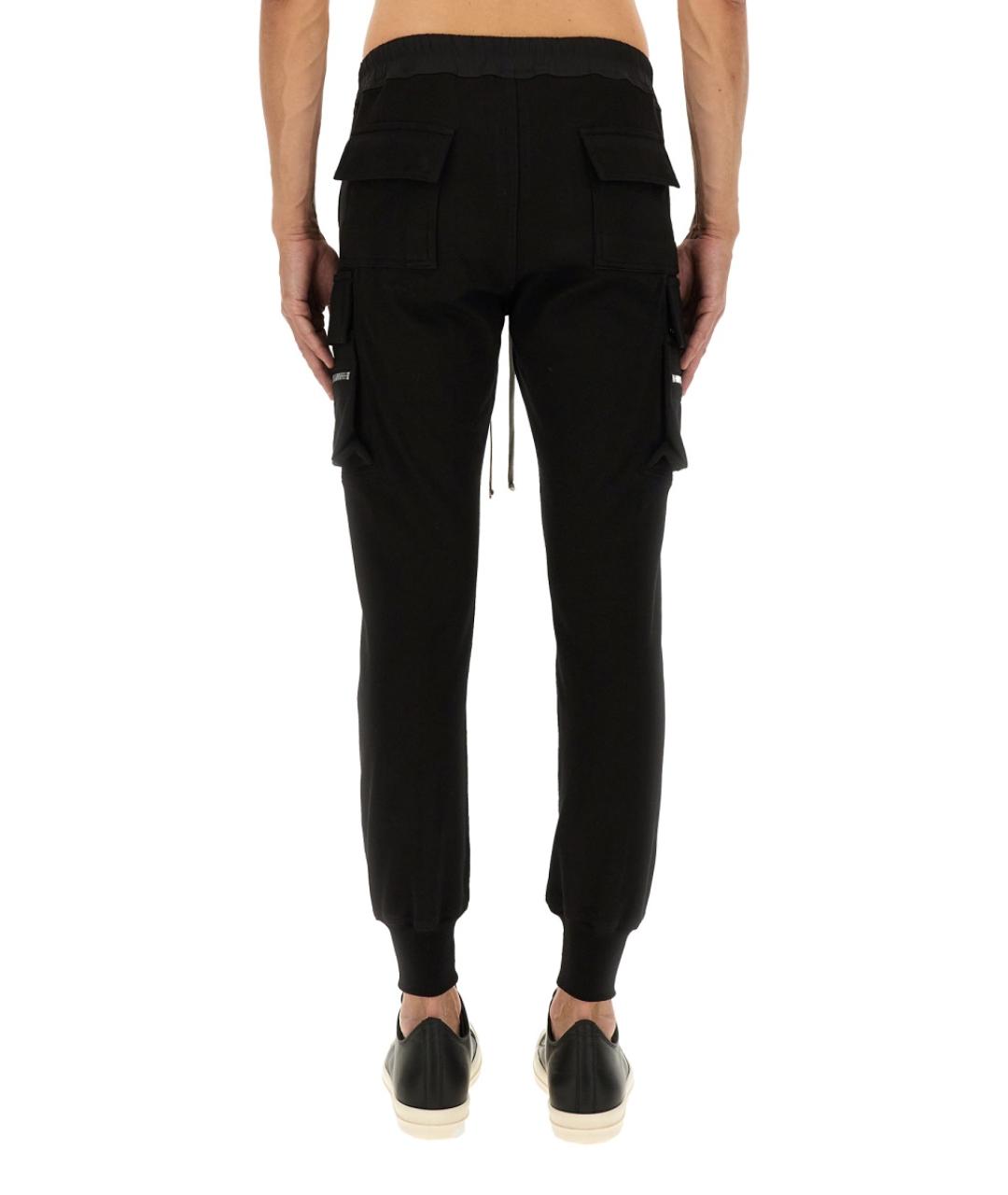 RICK OWENS Черные хлопковые повседневные брюки, фото 4