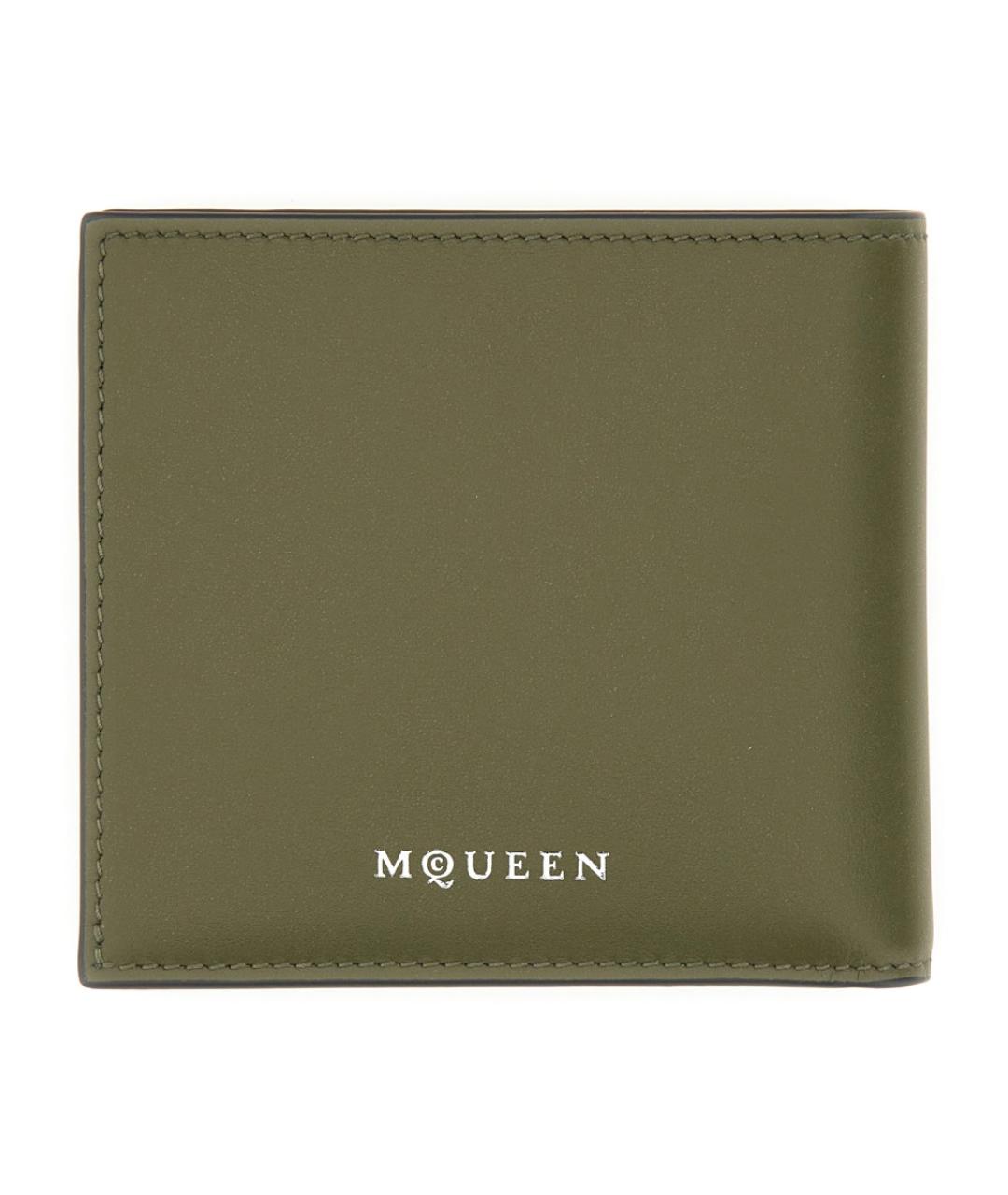 ALEXANDER MCQUEEN Зеленый кожаный кошелек, фото 2