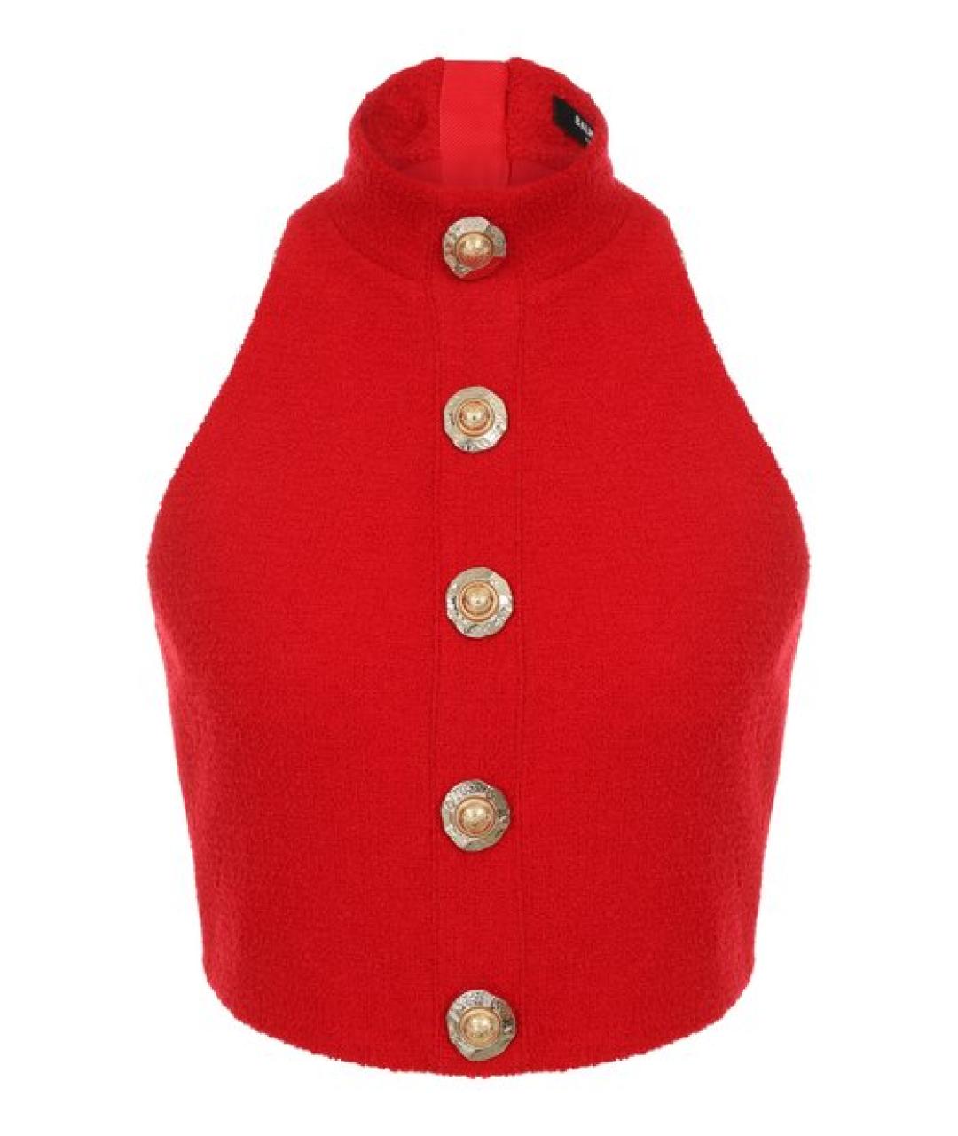 BALMAIN Красная шерстяная майка, фото 1