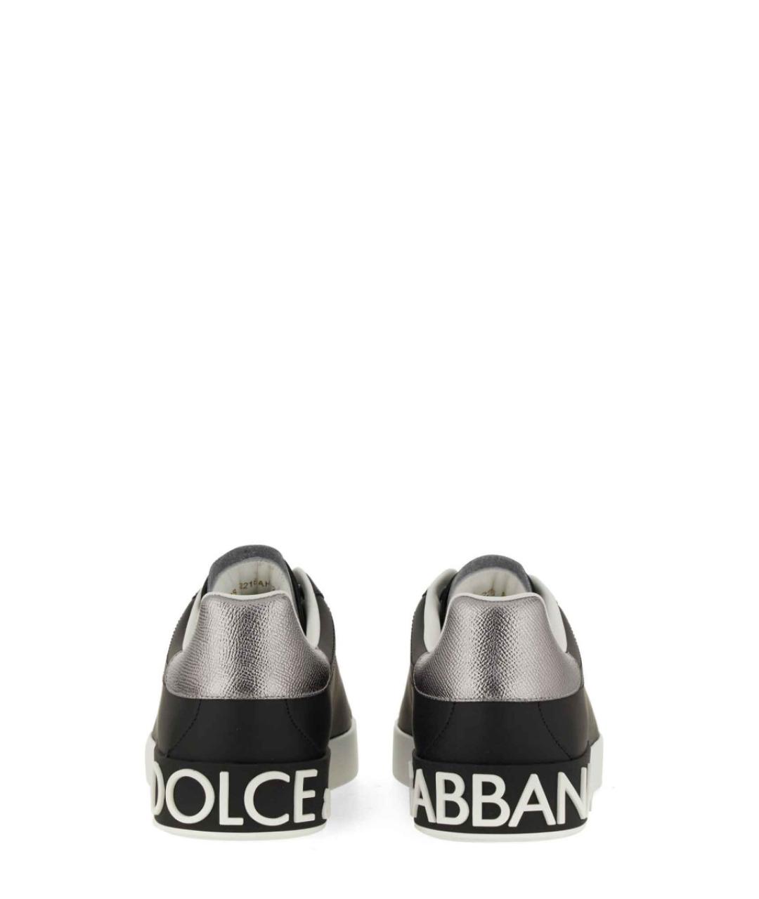 DOLCE&GABBANA Черные кожаные низкие кроссовки / кеды, фото 3
