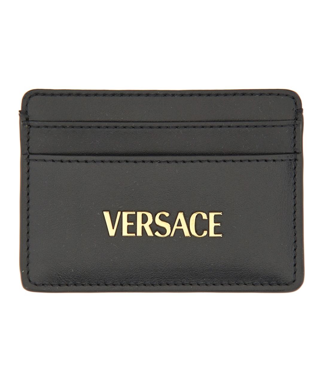 VERSACE Черный кожаный кардхолдер, фото 1