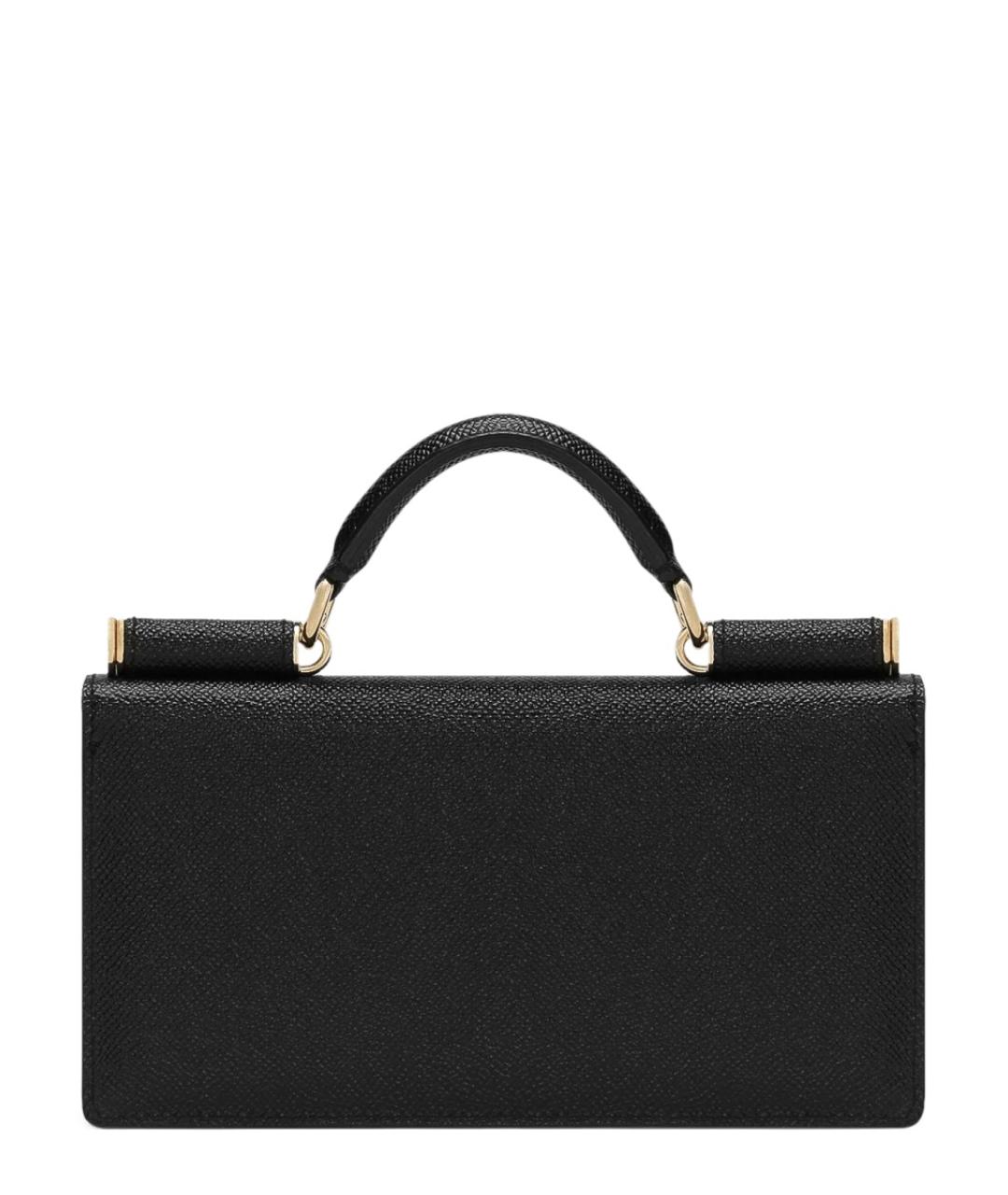 DOLCE&GABBANA Черная кожаная сумка с короткими ручками, фото 2