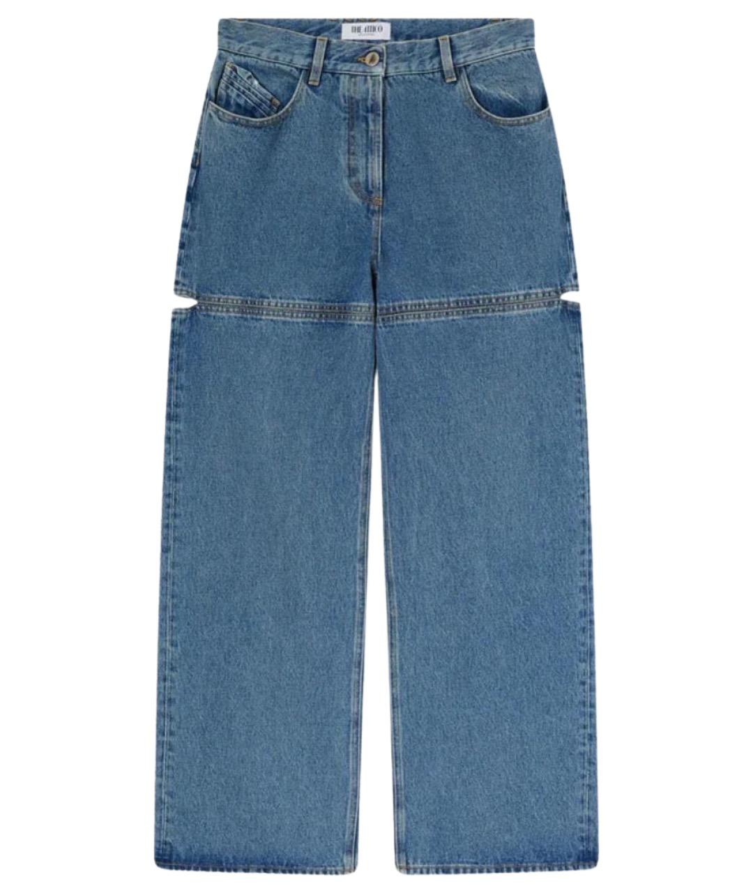 THE ATTICO Синие хлопковые прямые джинсы, фото 1