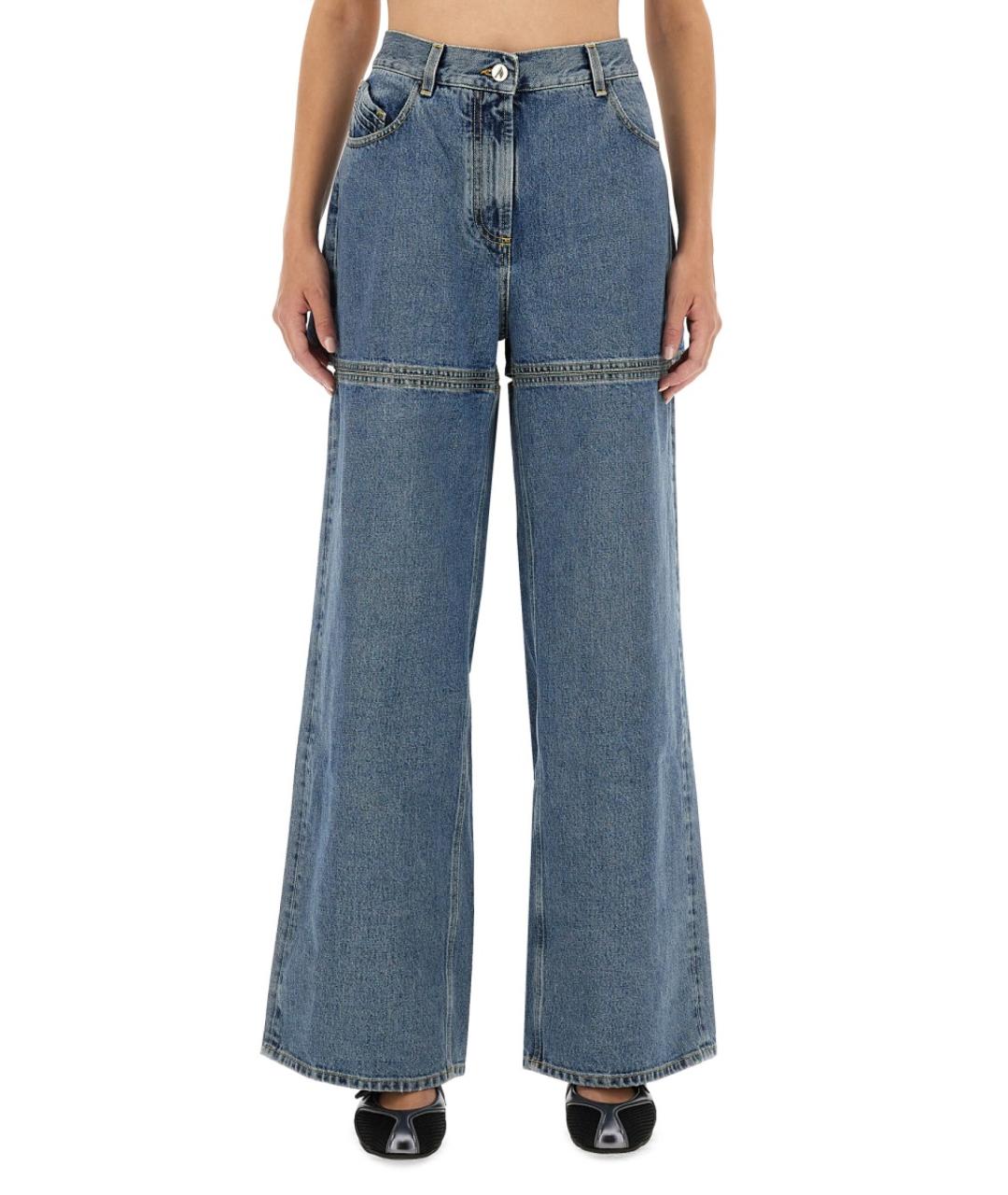 THE ATTICO Синие хлопковые прямые джинсы, фото 2