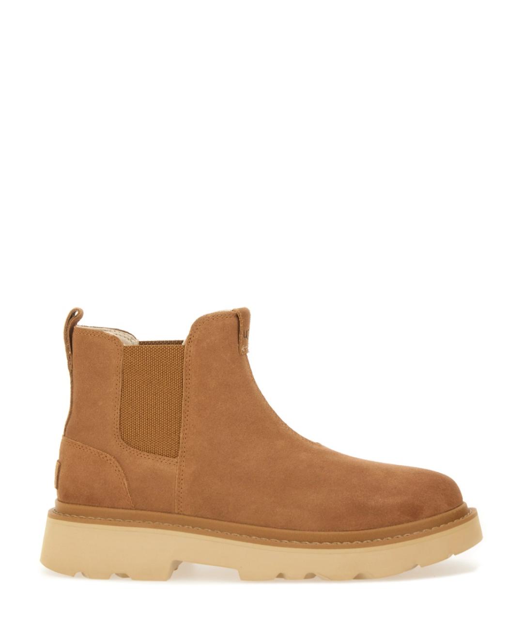 UGG AUSTRALIA Коричневые кожаные низкие ботинки, фото 1