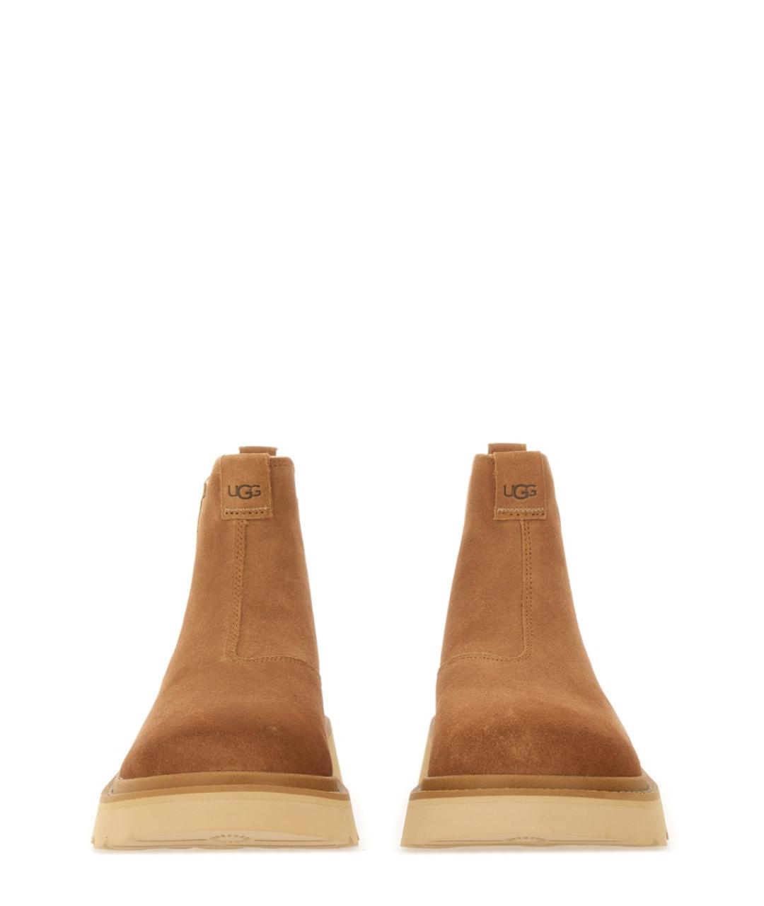 UGG AUSTRALIA Коричневые кожаные низкие ботинки, фото 4