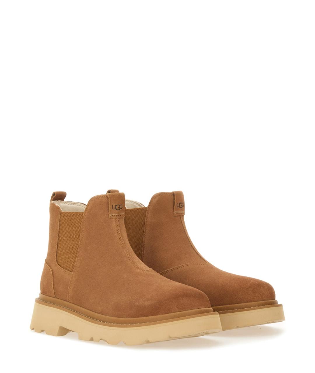 UGG AUSTRALIA Коричневые кожаные низкие ботинки, фото 2