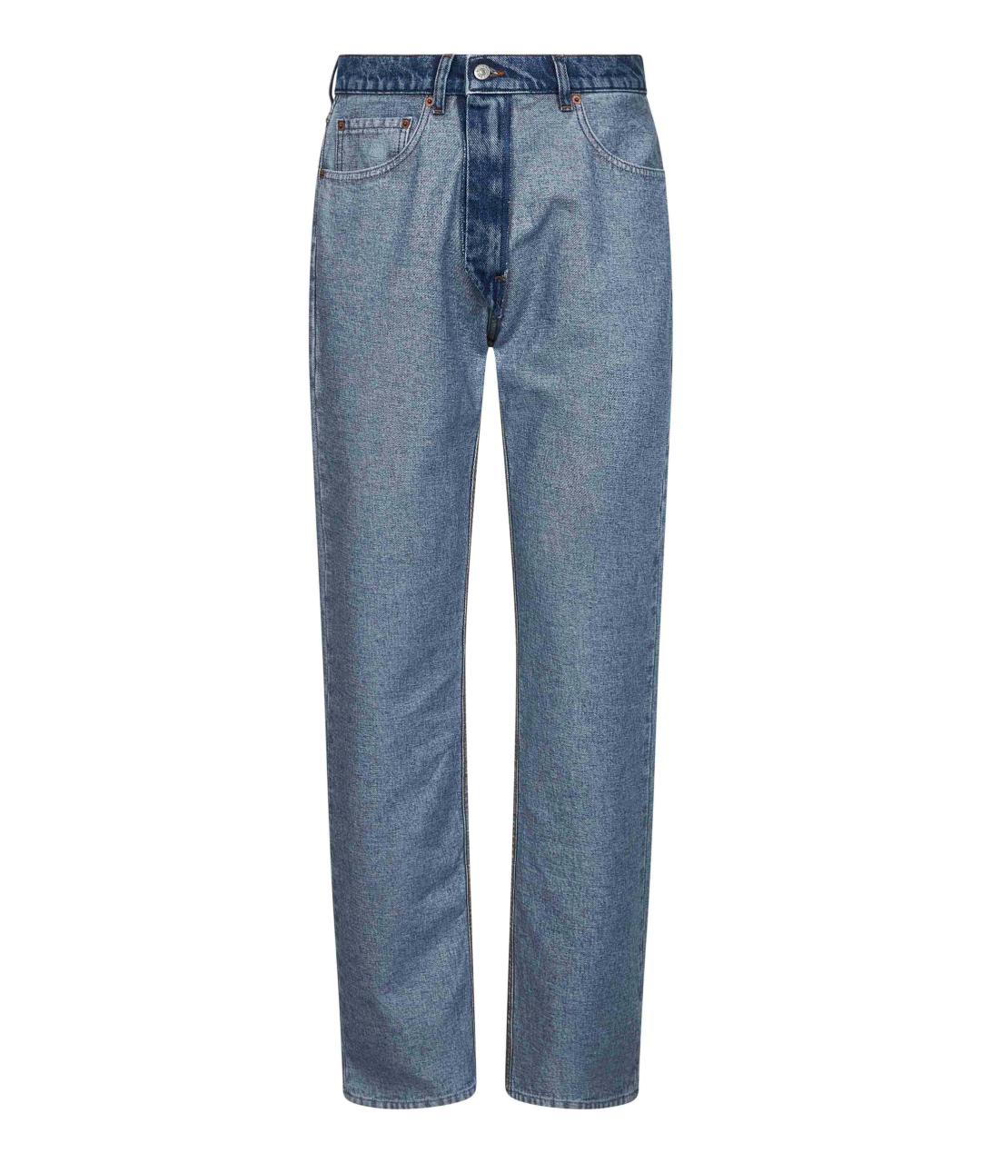 MM6 MAISON MARGIELA Синие хлопковые прямые джинсы, фото 1