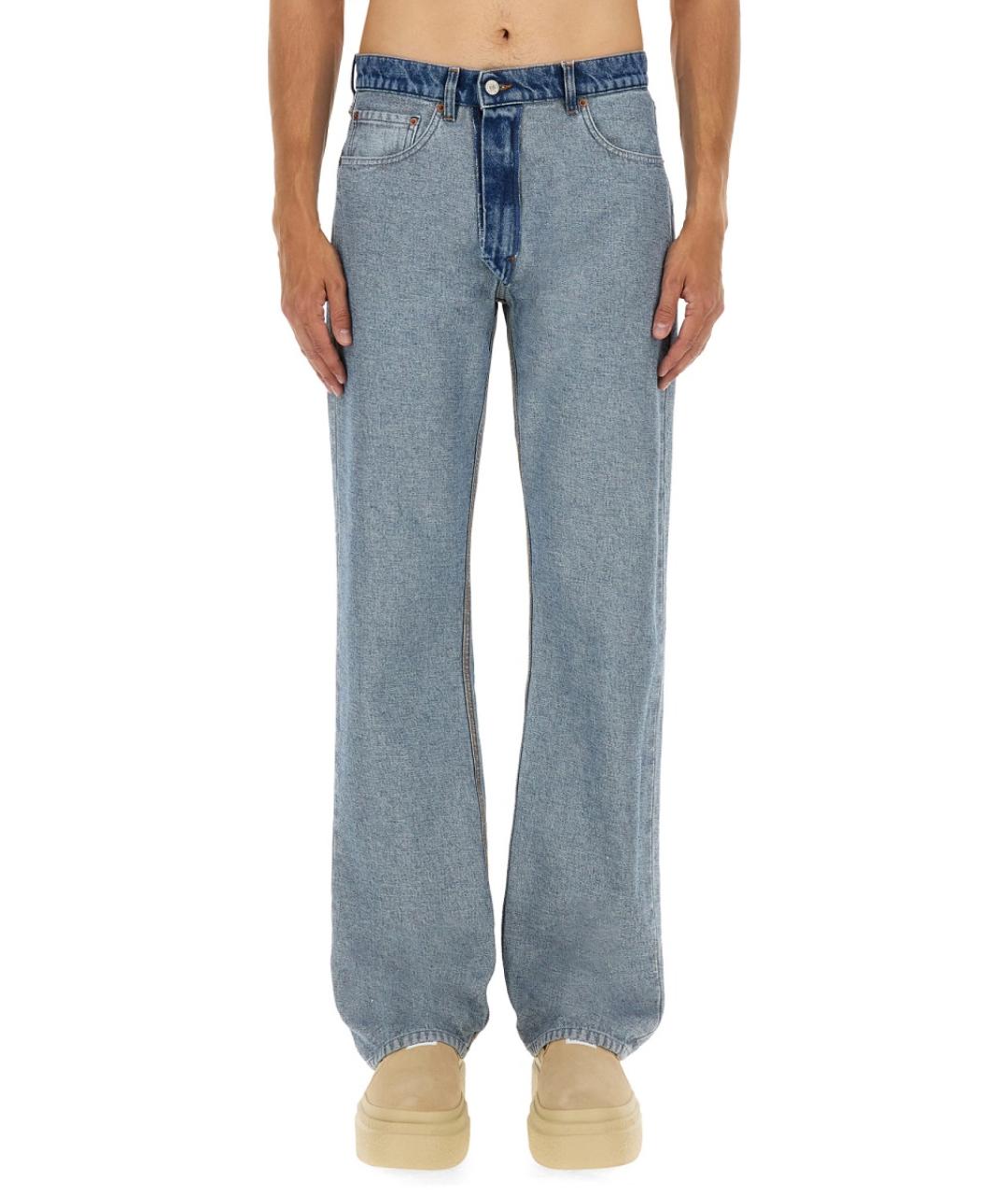 MM6 MAISON MARGIELA Синие хлопковые прямые джинсы, фото 2