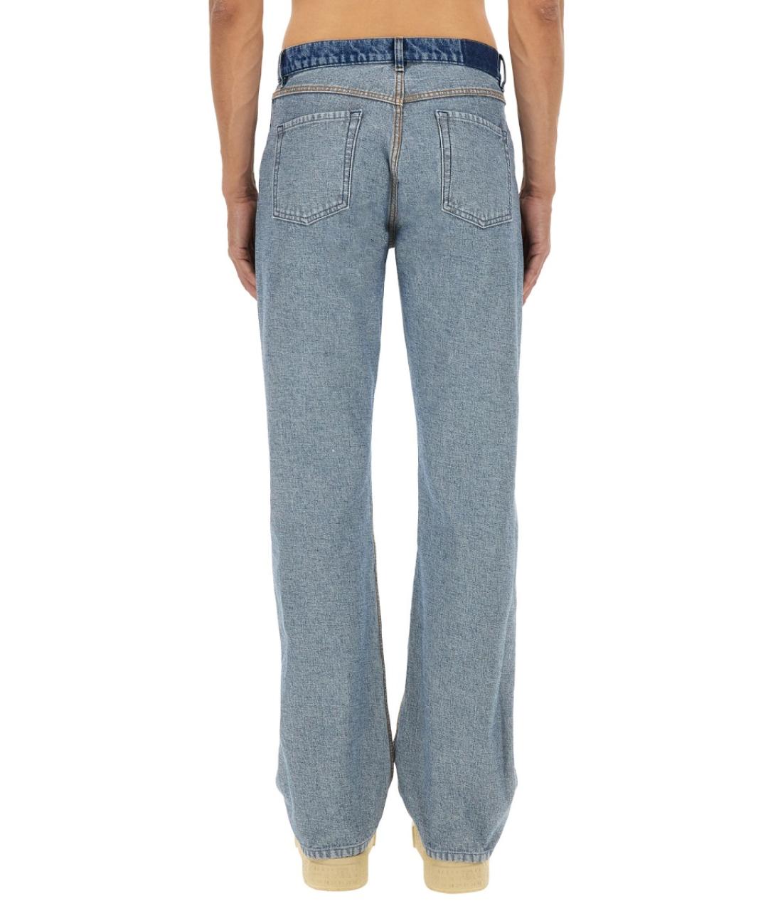 MM6 MAISON MARGIELA Синие хлопковые прямые джинсы, фото 4