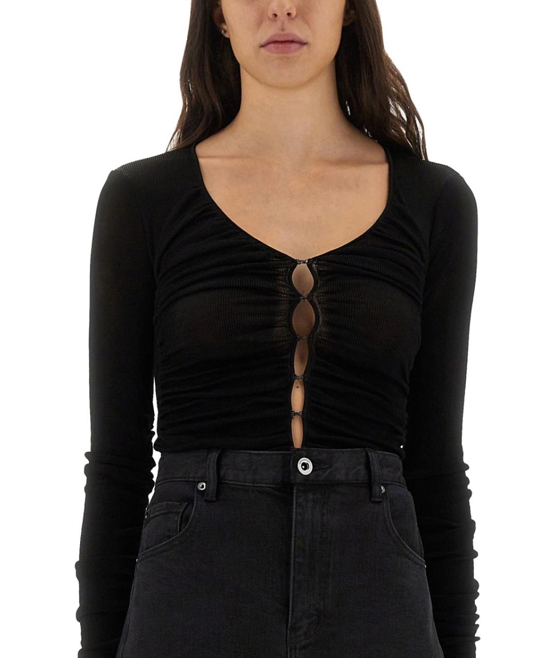 SELF-PORTRAIT Черная вискозная водолазка, фото 4