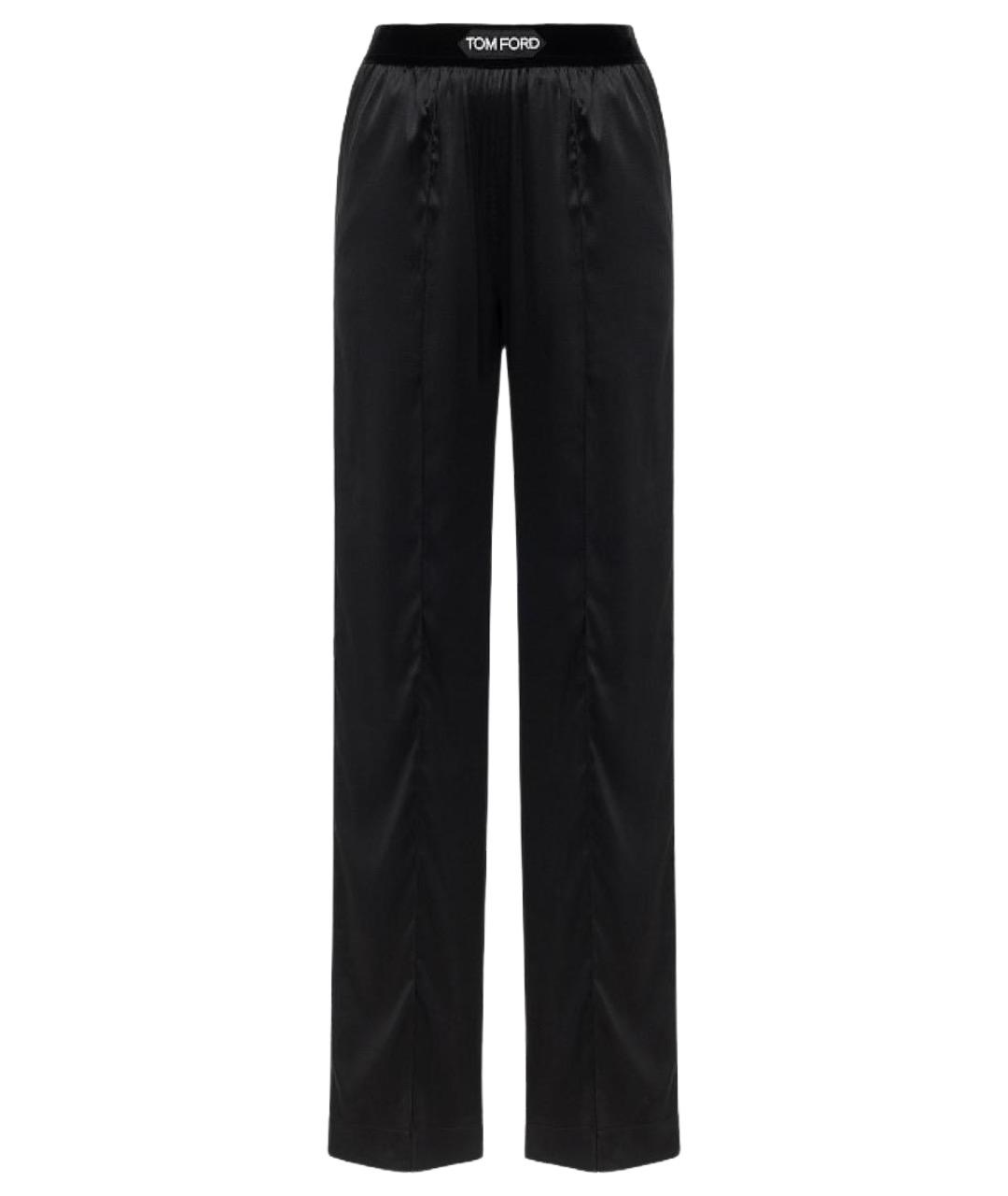 TOM FORD Черные шелковые прямые брюки, фото 1