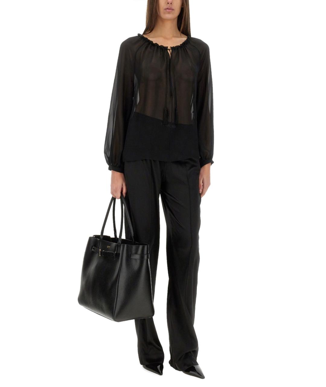 TOM FORD Черные шелковые прямые брюки, фото 4