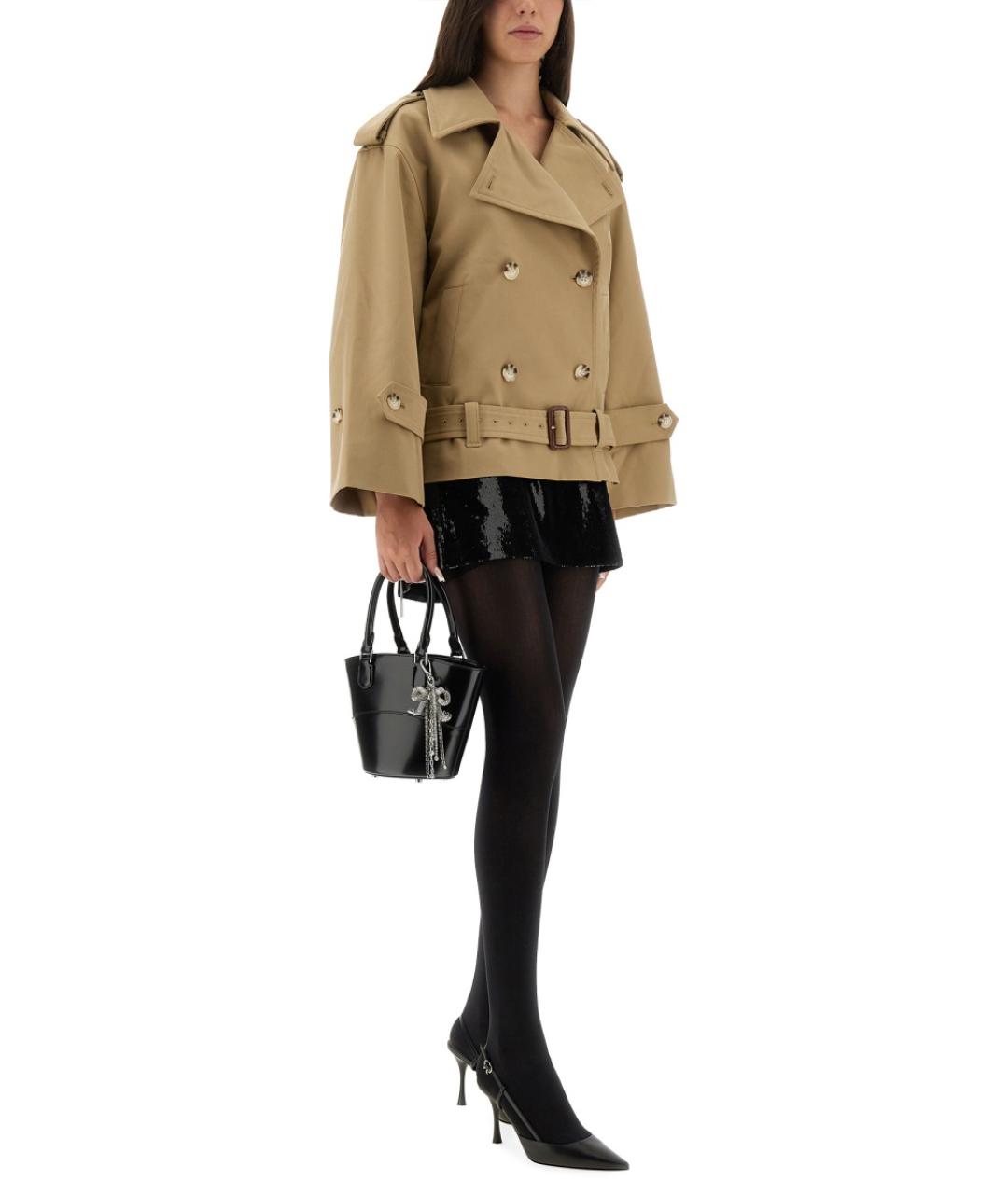 SELF-PORTRAIT Бежевый полиэстеровый тренч/плащ, фото 3