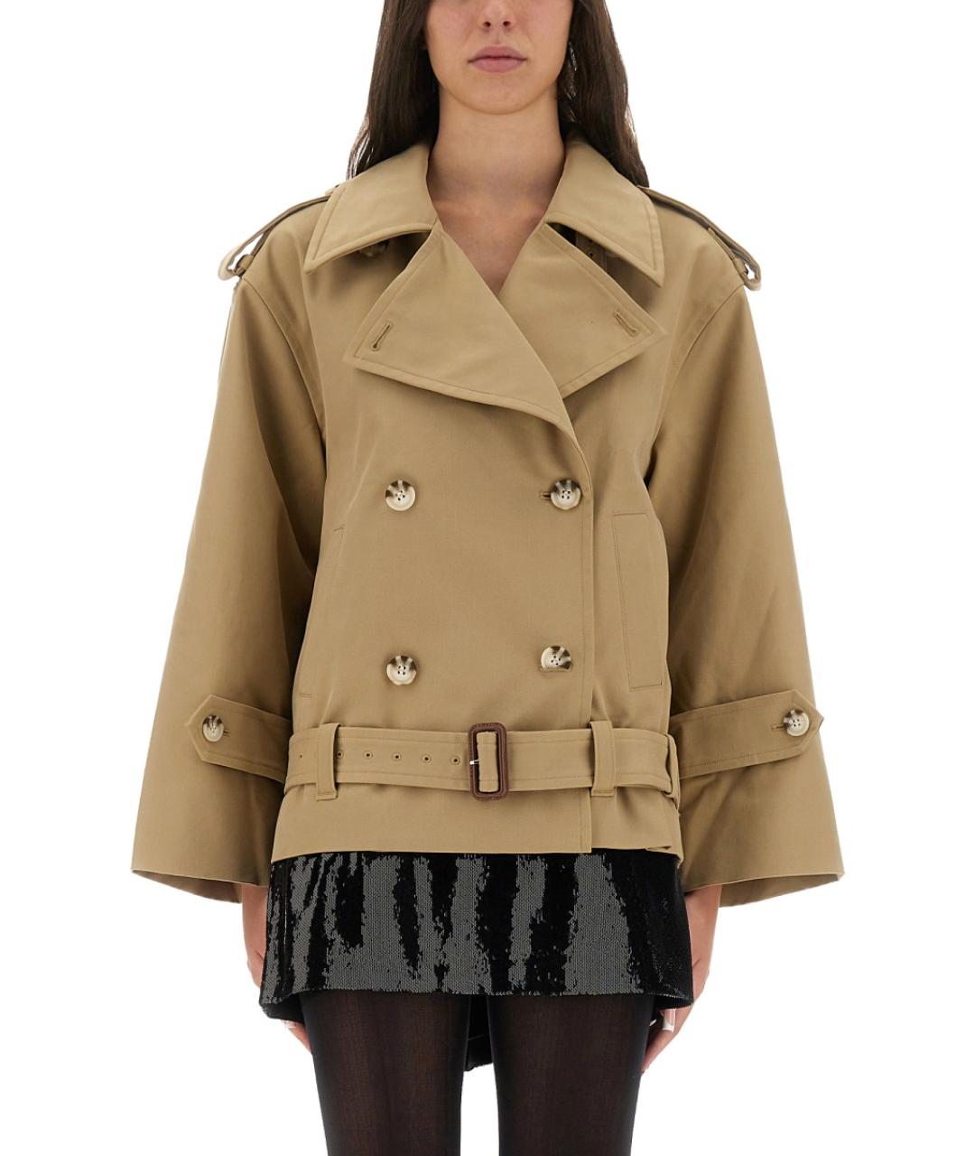SELF-PORTRAIT Бежевый полиэстеровый тренч/плащ, фото 2
