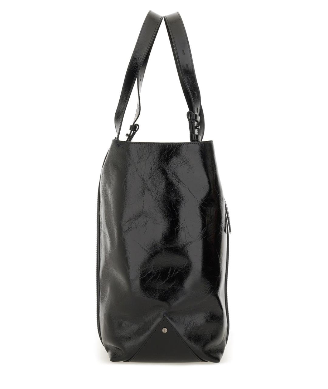 GOLDEN GOOSE DELUXE BRAND Черная сумка тоут из лакированной кожи, фото 4