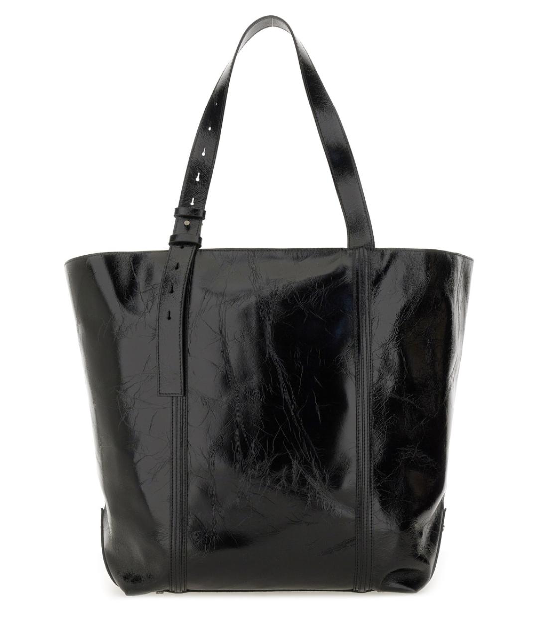 GOLDEN GOOSE DELUXE BRAND Черная сумка тоут из лакированной кожи, фото 2