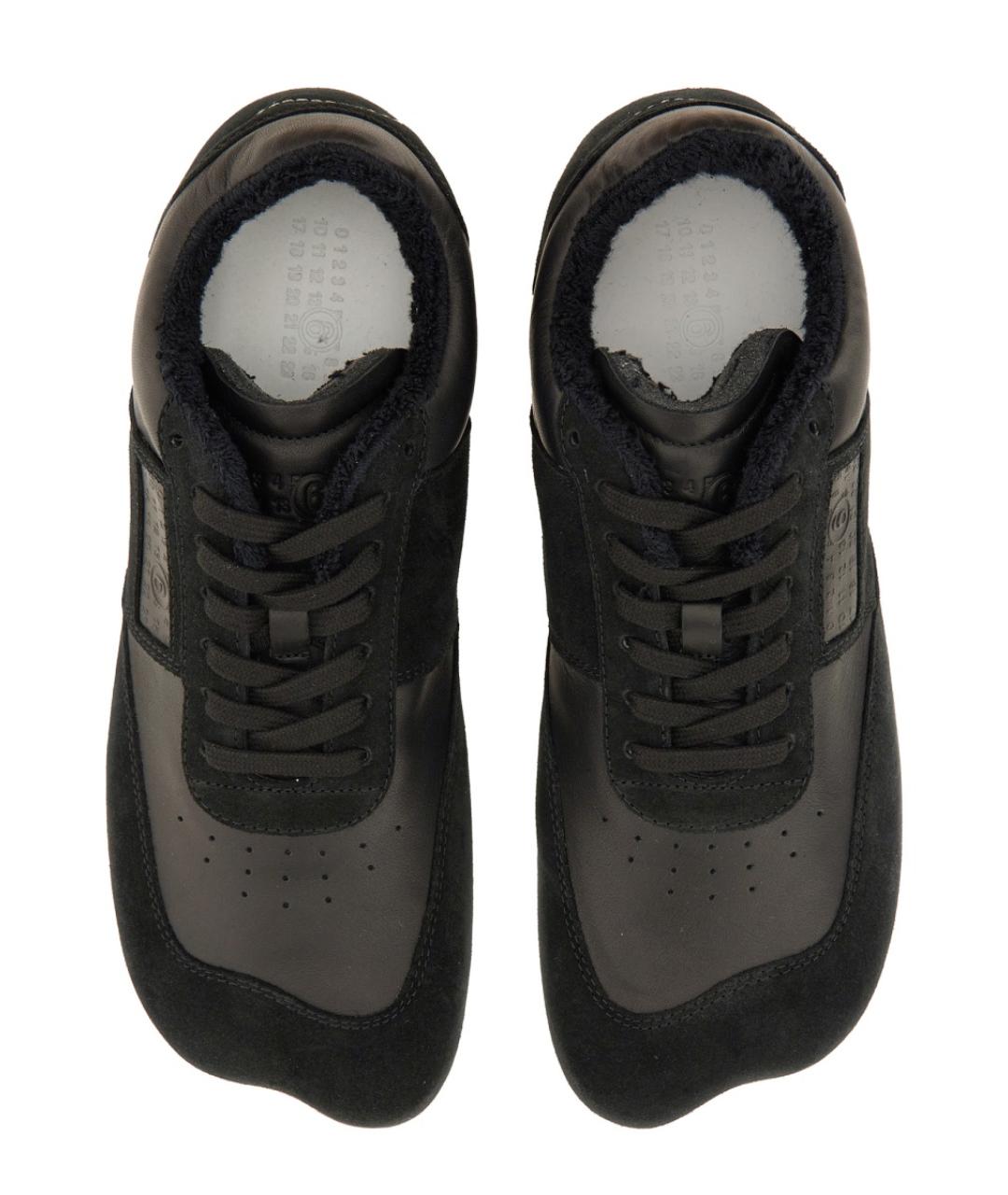 MM6 MAISON MARGIELA Черные кожаные низкие кроссовки / кеды, фото 5