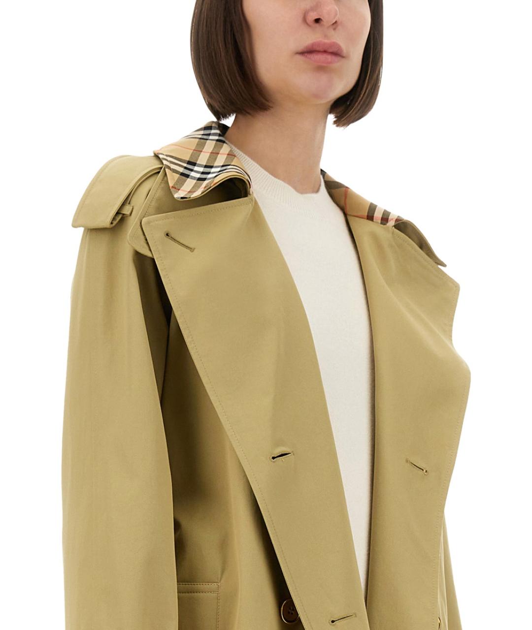 BURBERRY Бежевый хлопковый тренч/плащ, фото 5