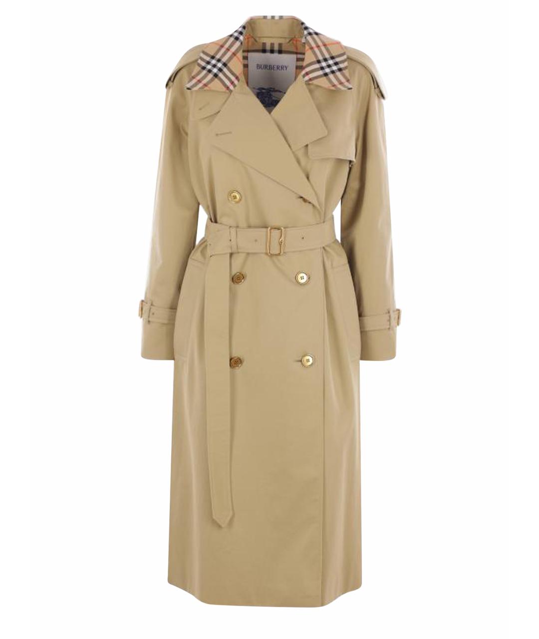 BURBERRY Бежевый хлопковый тренч/плащ, фото 1