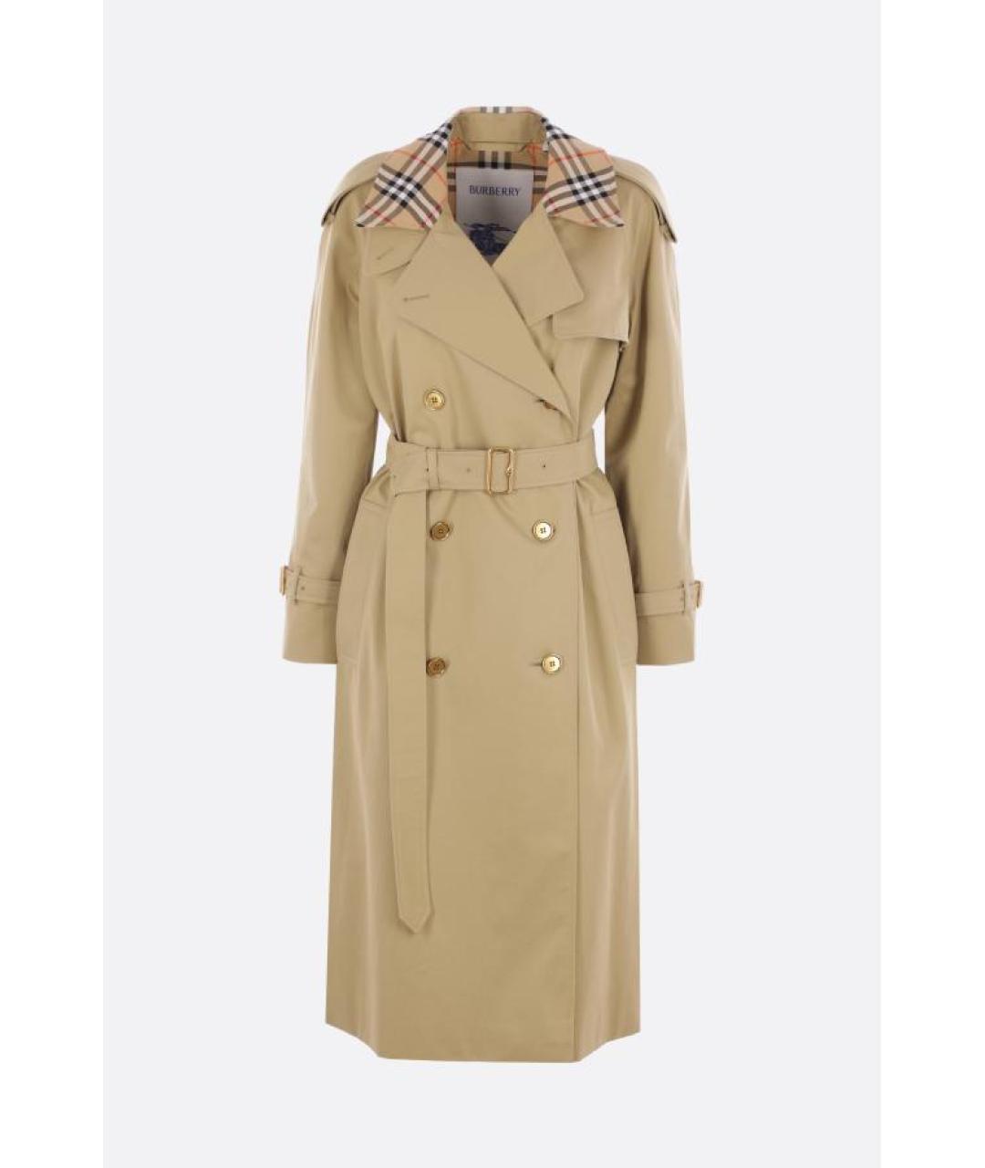 BURBERRY Бежевый хлопковый тренч/плащ, фото 6