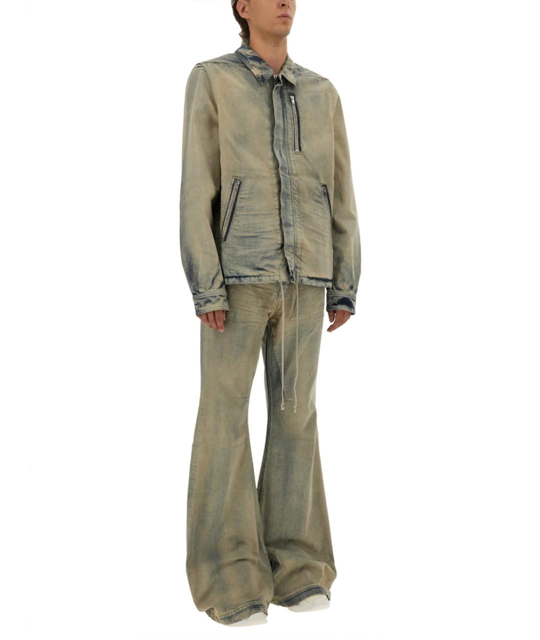 RICK OWENS DRKSHDW Синие хлопковые прямые джинсы, фото 2