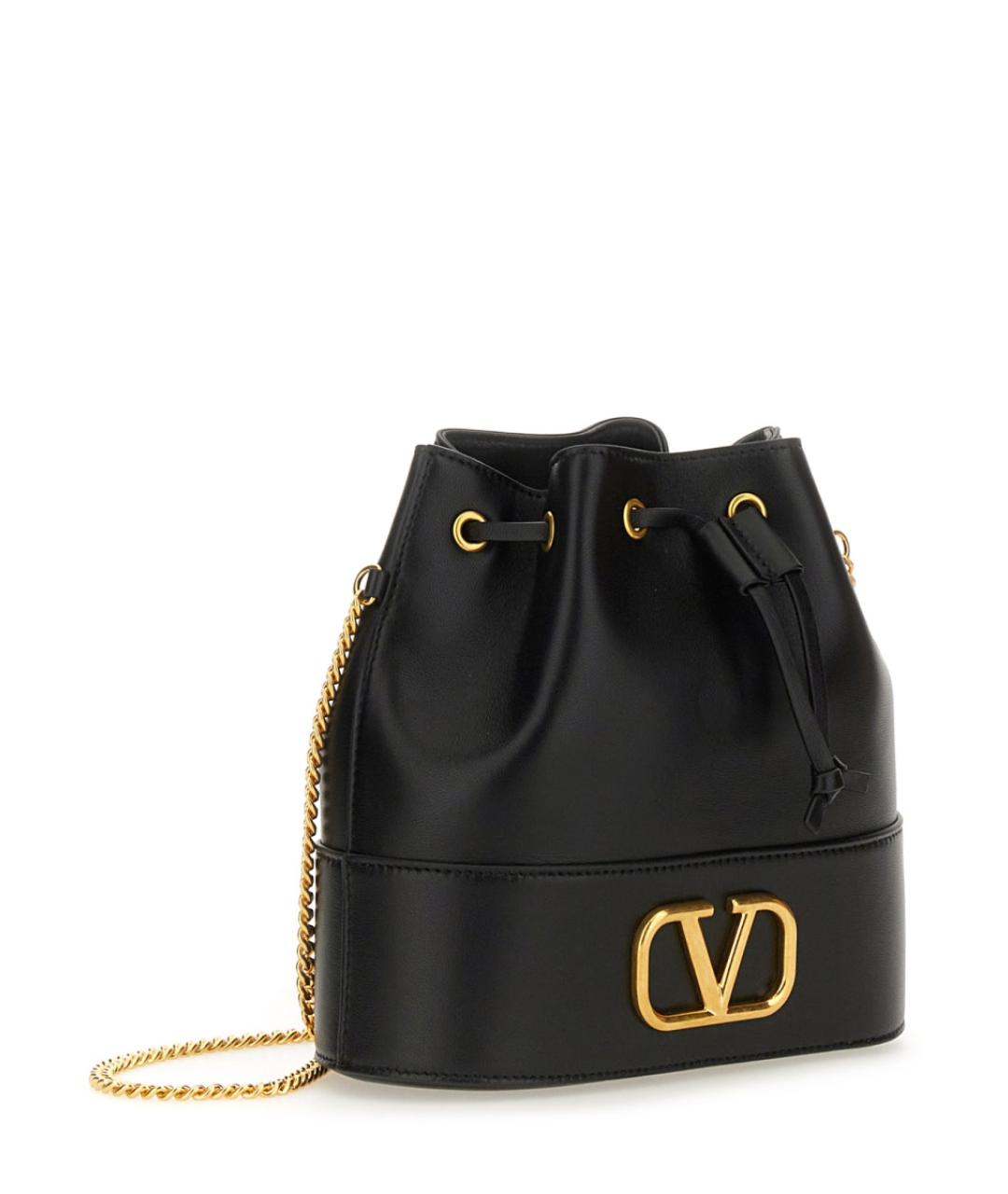 VALENTINO Черная кожаная сумка тоут, фото 3