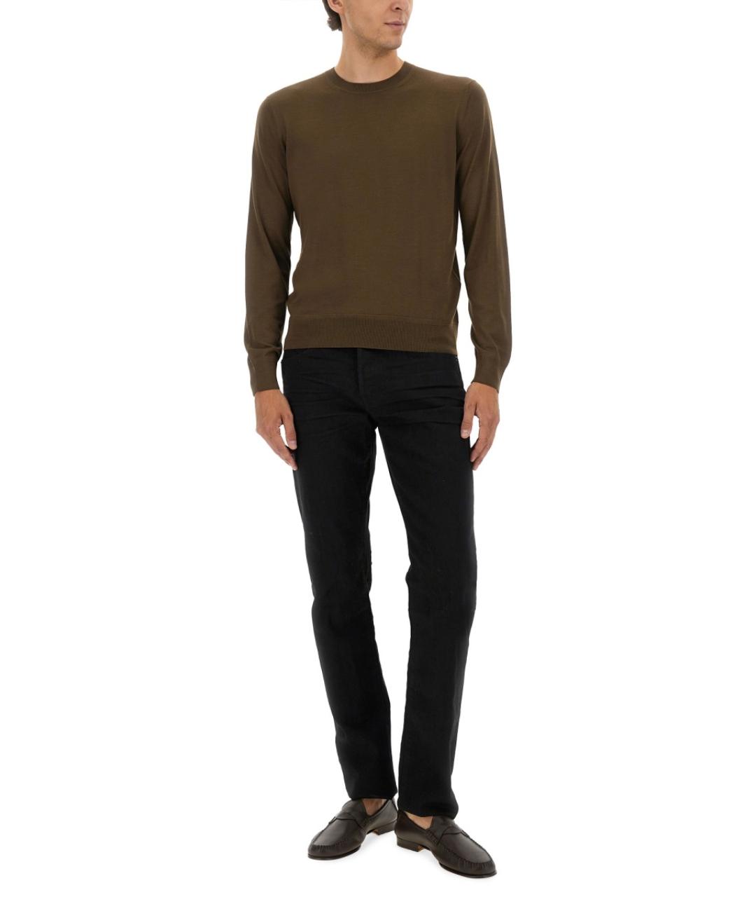 TOM FORD Коричневый шерстяной джемпер / свитер, фото 3