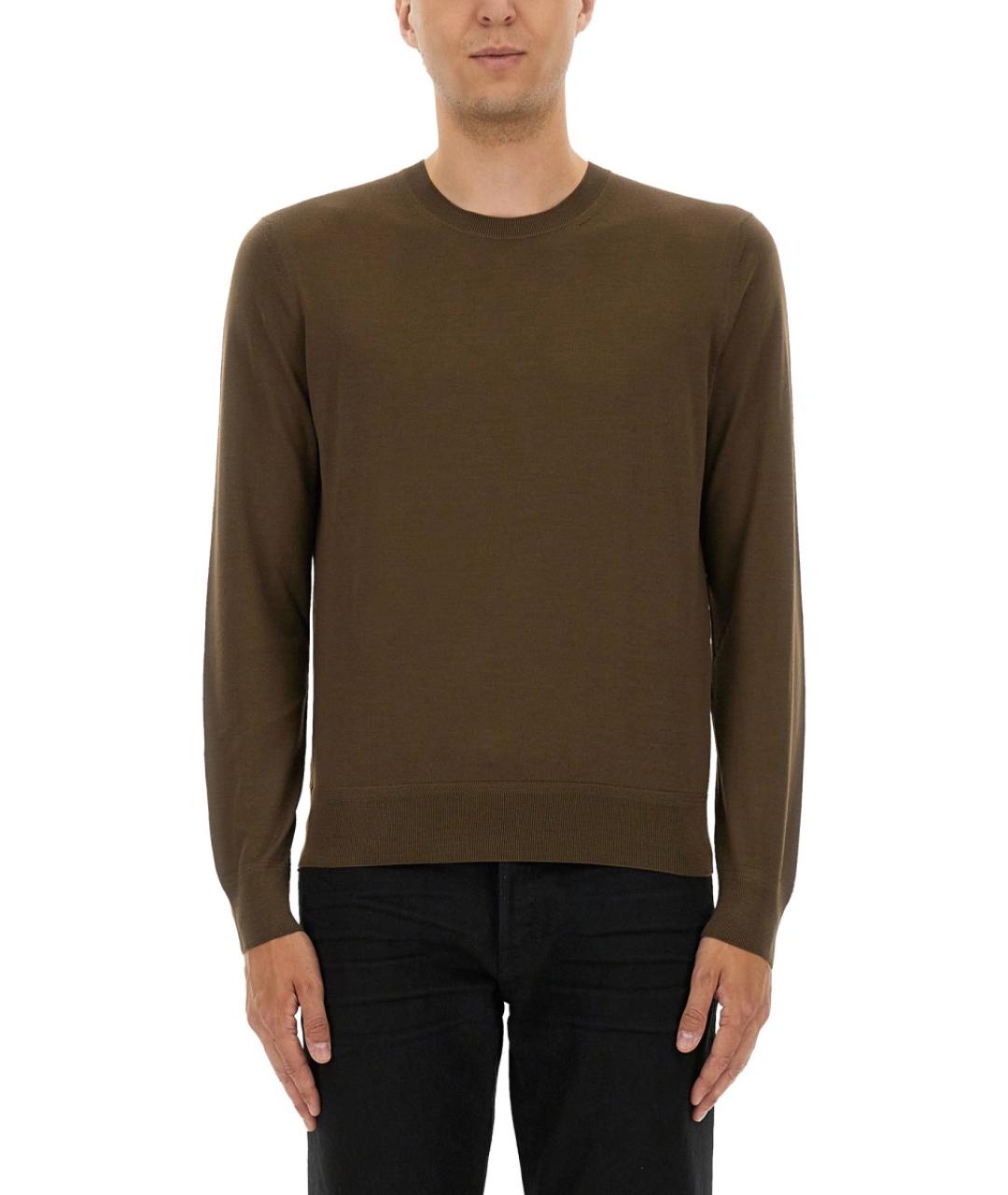 TOM FORD Коричневый шерстяной джемпер / свитер, фото 2