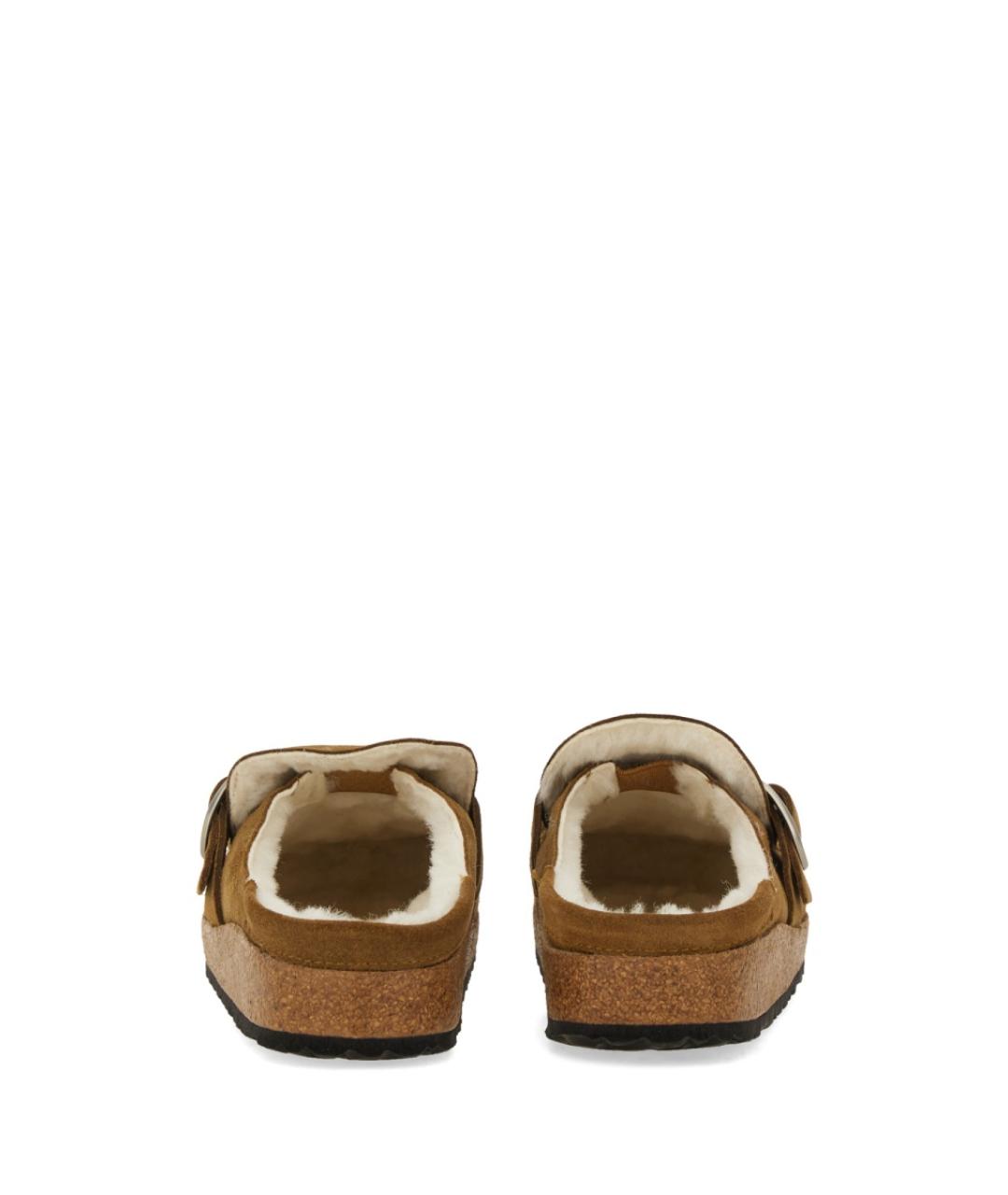 BIRKENSTOCK Коричневые кожаные шлепанцы, фото 3