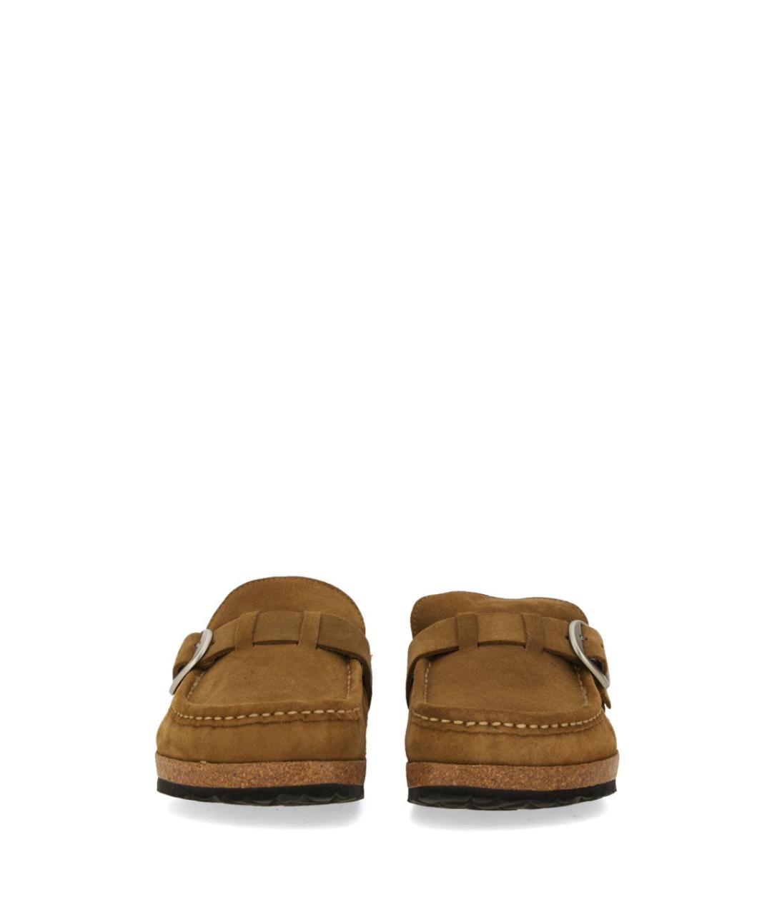 BIRKENSTOCK Коричневые кожаные шлепанцы, фото 4