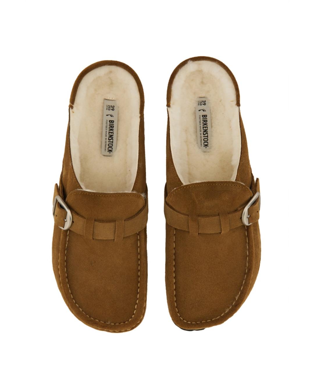 BIRKENSTOCK Коричневые кожаные шлепанцы, фото 6