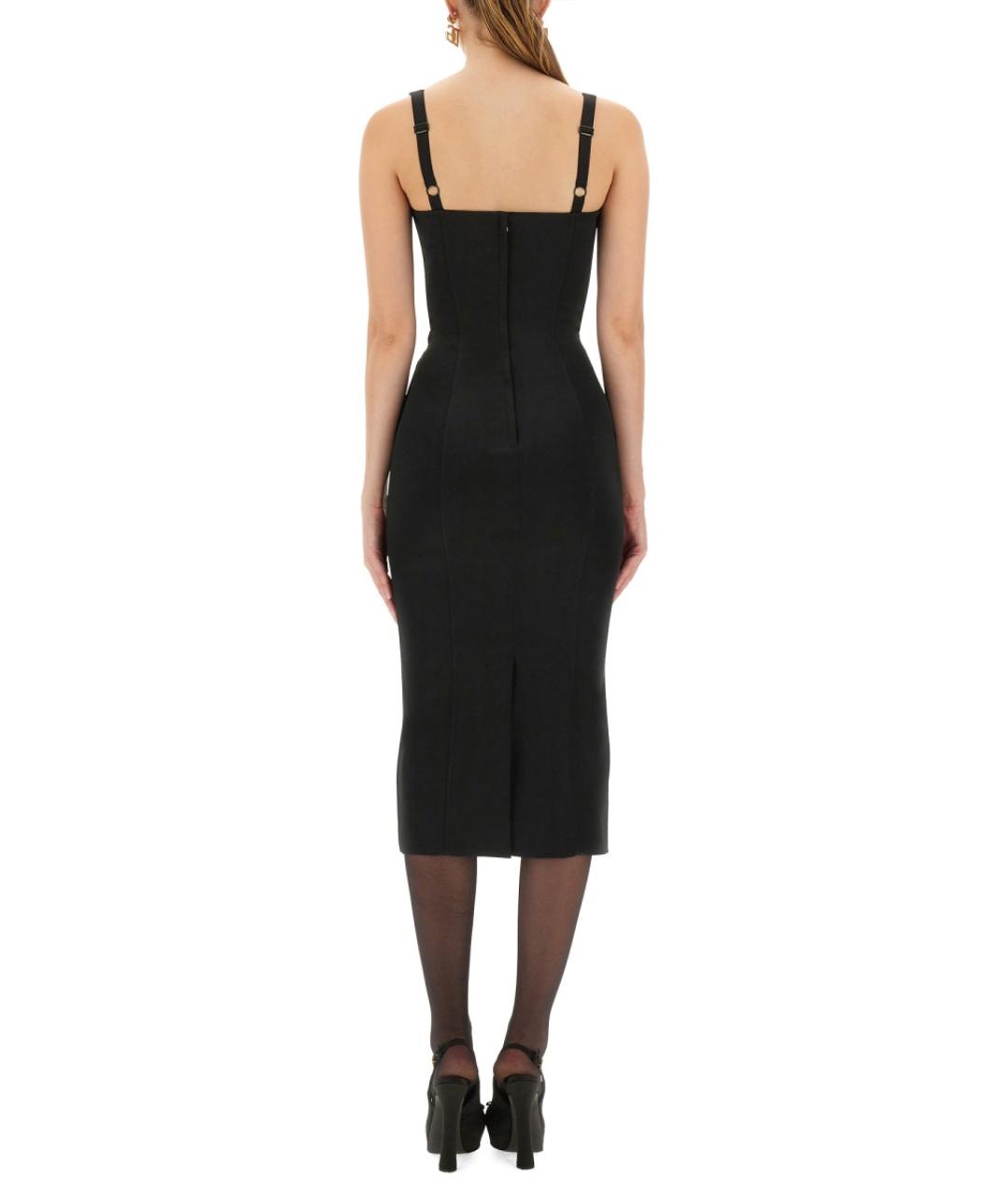 DOLCE&GABBANA Черное ацетатное коктейльное платье, фото 4