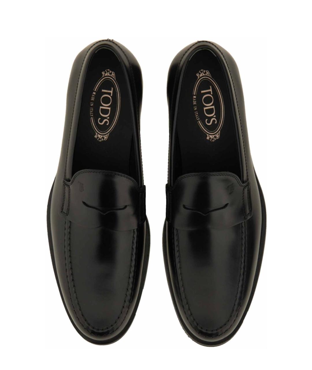 TOD'S Черные кожаные лоферы, фото 6
