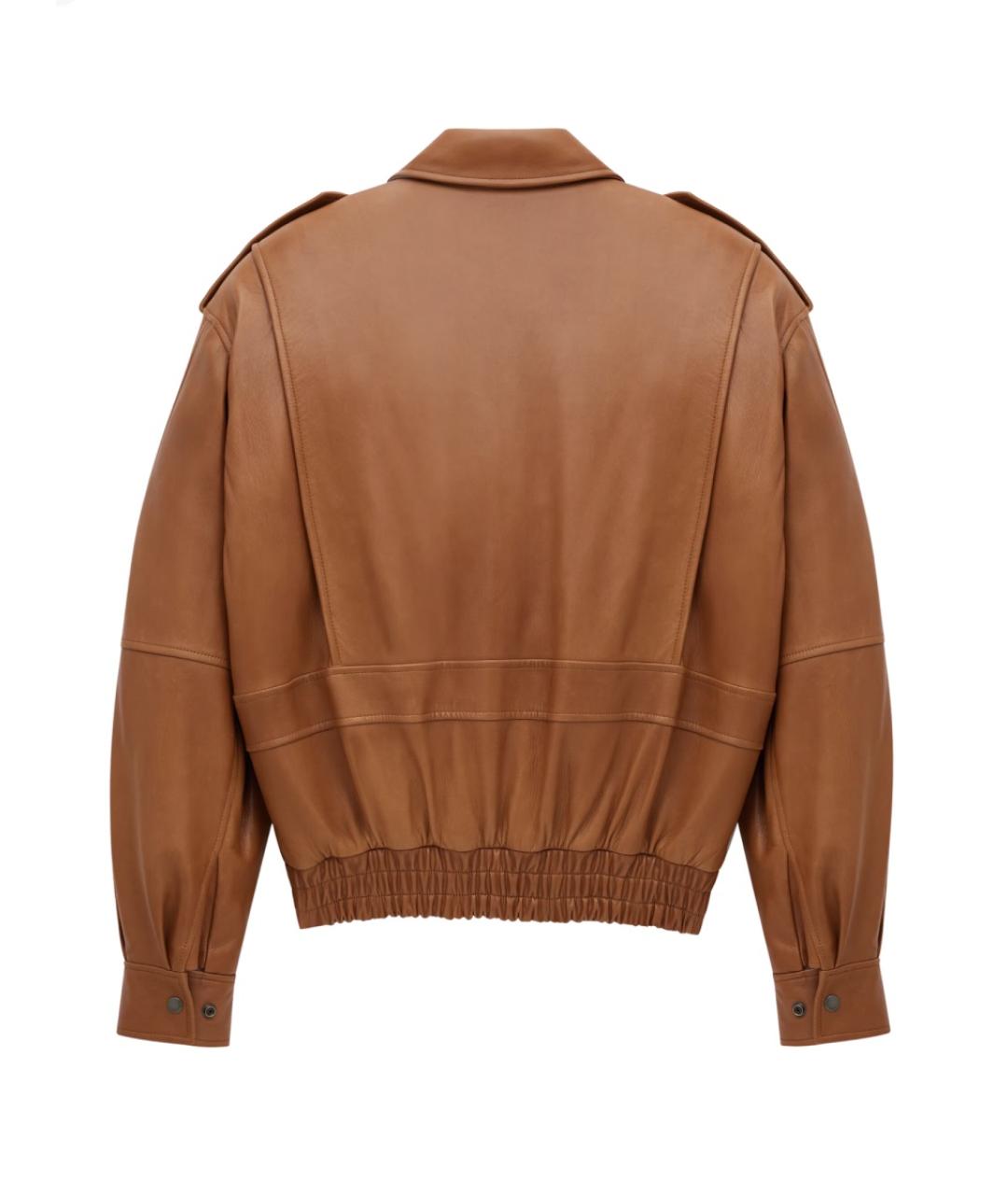SAINT LAURENT Коричневая кожаная куртка, фото 2