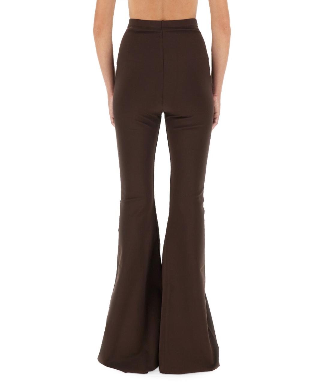 RICK OWENS Коричневые вискозные прямые брюки, фото 3