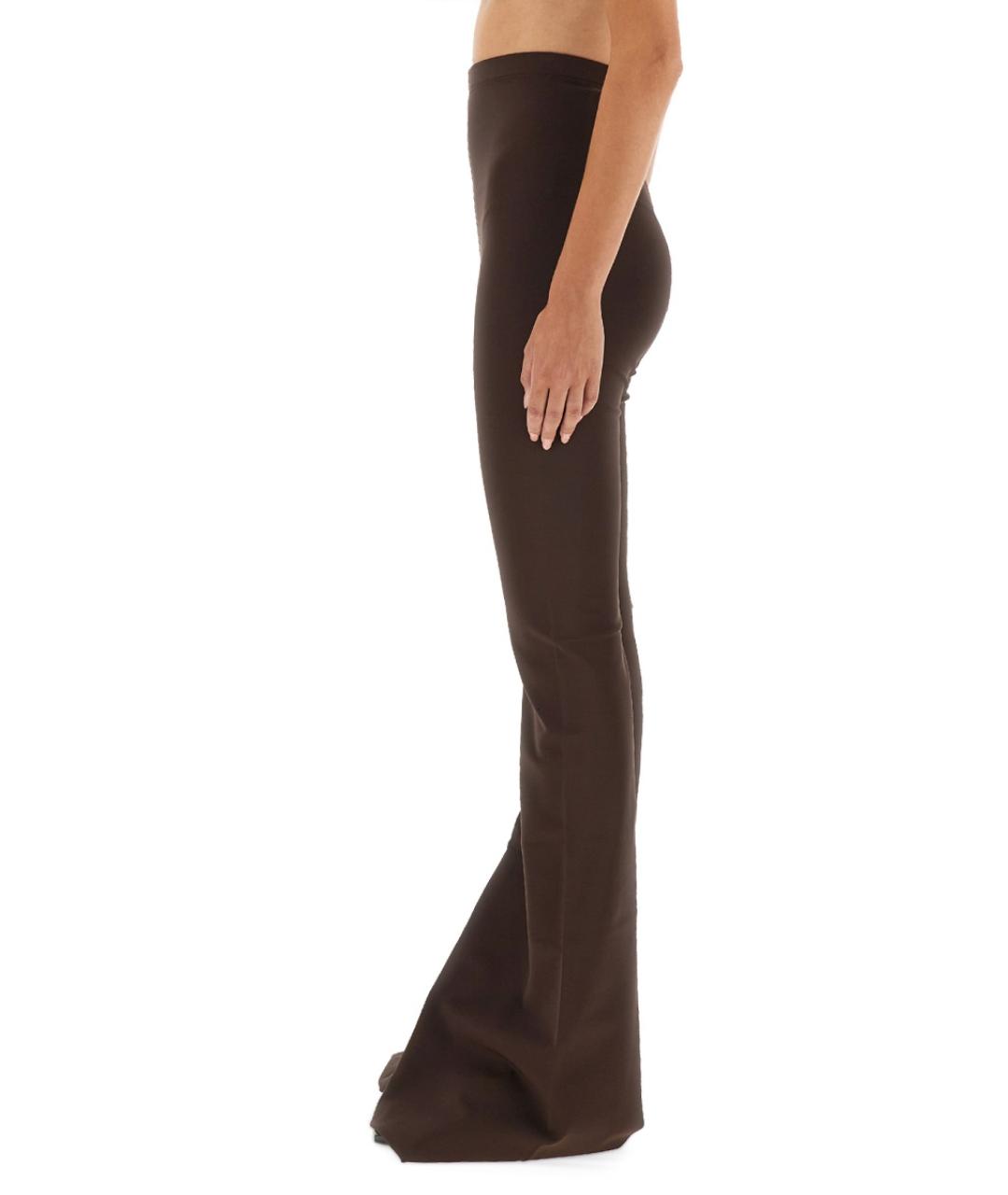 RICK OWENS Коричневые вискозные прямые брюки, фото 4